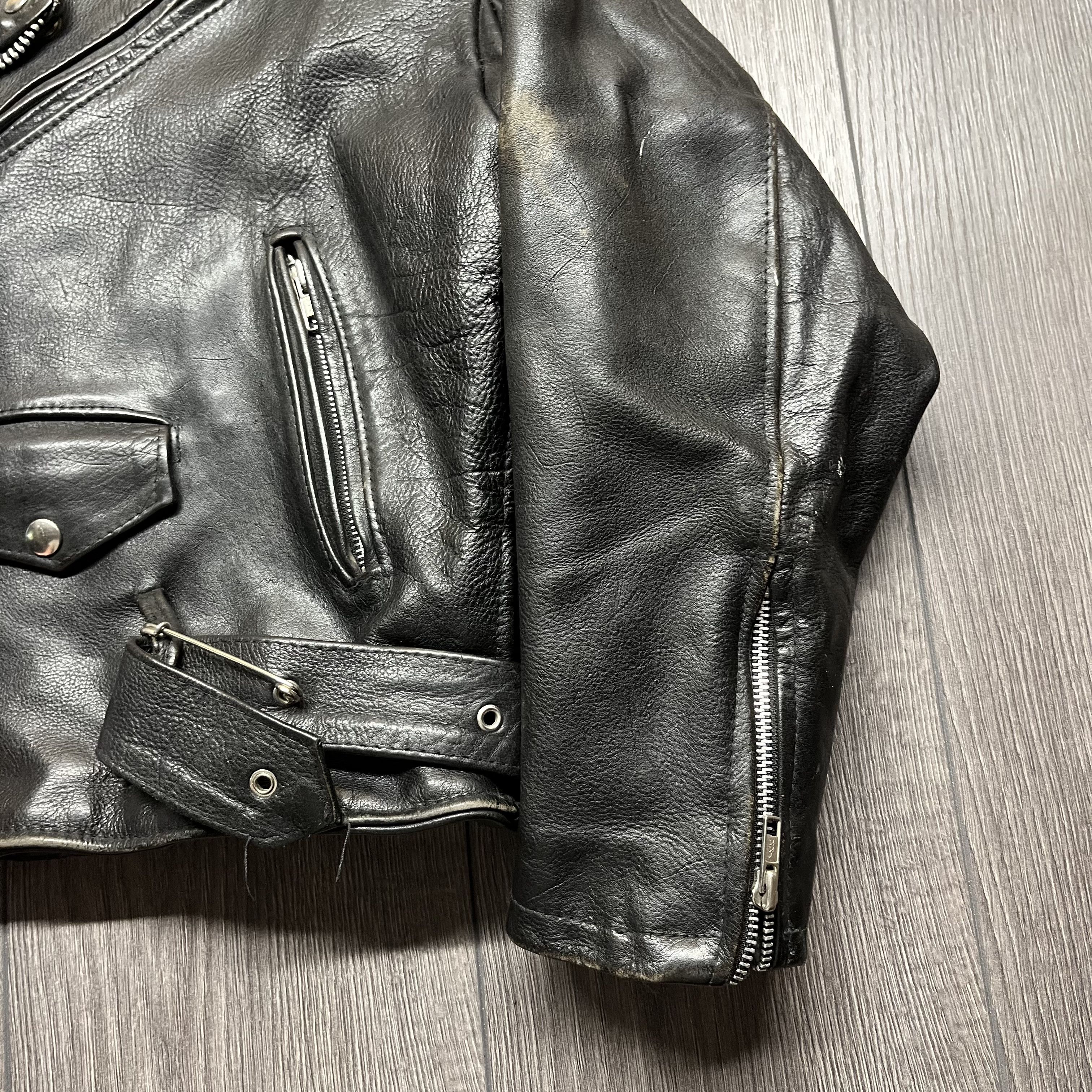 Designer × Vintage Vintage Vent Couvert Leather Lined Biker Jacket 1980s Size US S / EU 44-46 / 1 - 4 Thumbnail