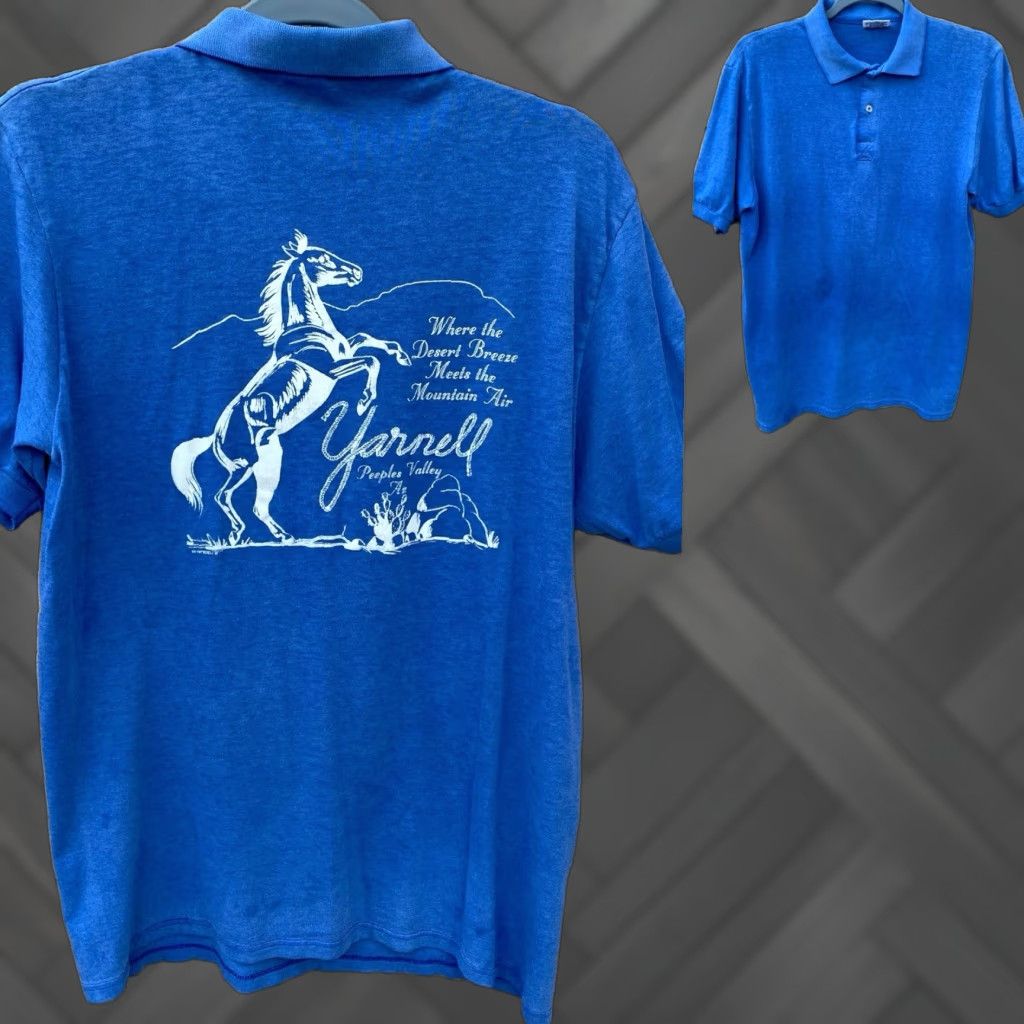 Vintage VINTAGE Stedman Polo Shirt Graphic Western Cowboy Horse L Men’s Blue Cotton Blend Size L Size US L / EU 52-54 / 3 - 1 Thumbnail