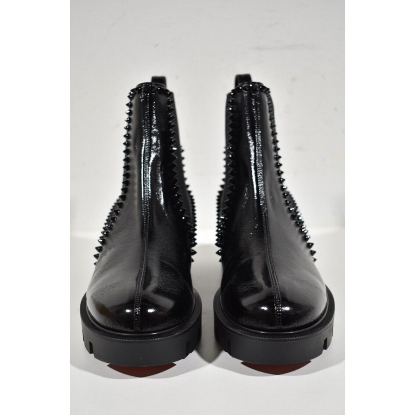 Christian Louboutin Christian Louboutin Out Lina Spike Lug Flat Patent Chelsea Size US 7.5 / IT 37.5 - 5 Thumbnail