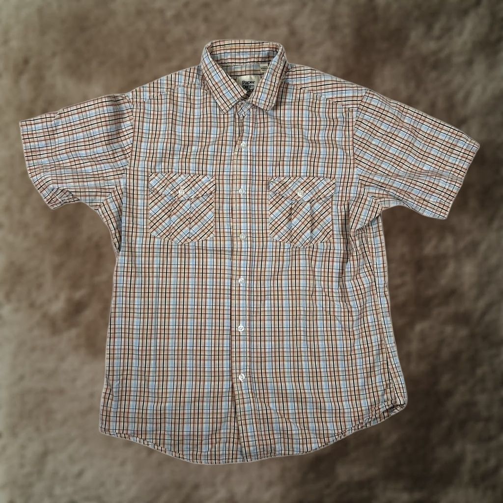Denime Paper Denim & Cloth Shirt Mens M Beige Plaid Short Sleeve Button Up Casual Size US M / EU 48-50 / 2 - 1 Thumbnail