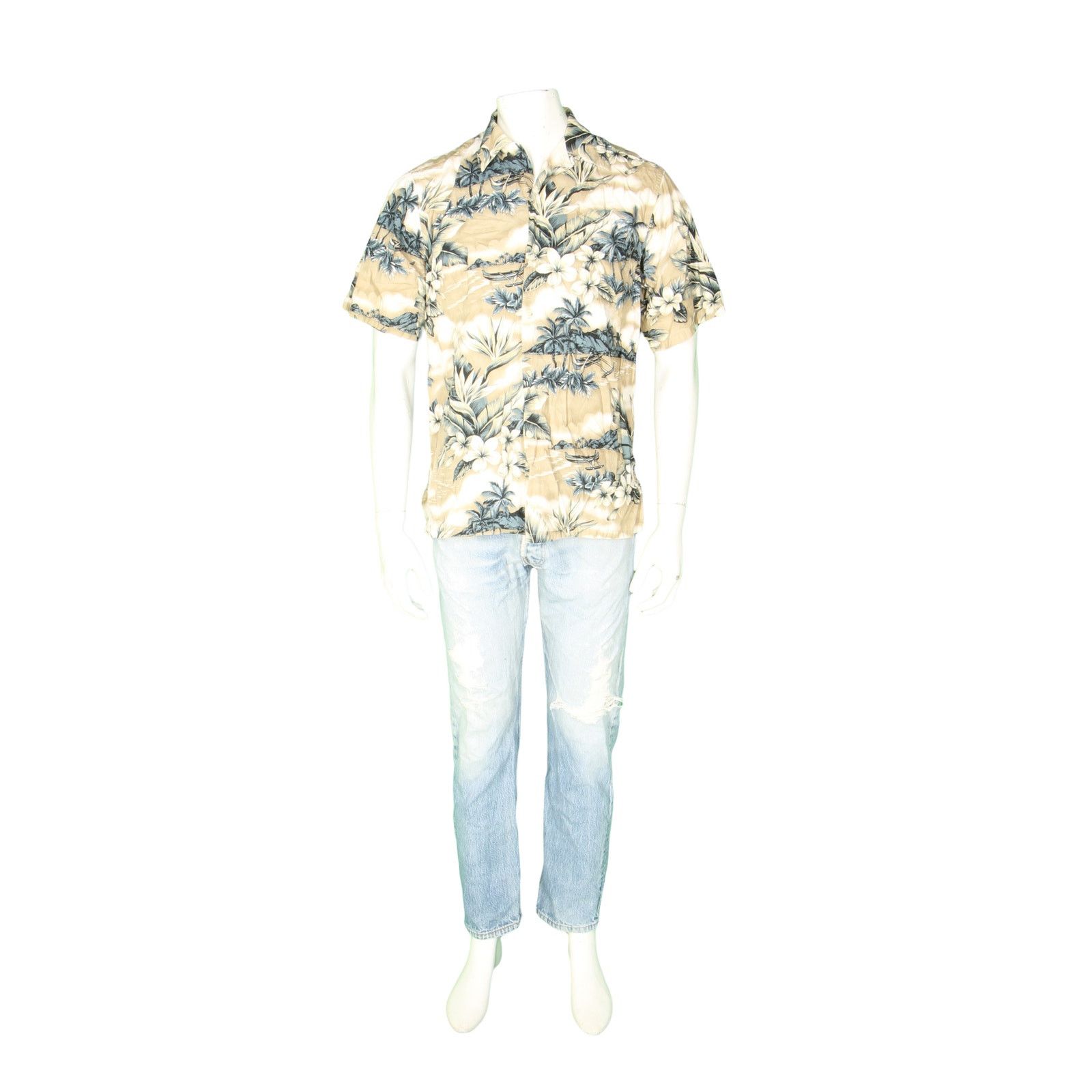 Other Go Barefoot Floral Palm Trees Clouds Hawaiian Aloha Shirt Size US M / EU 48-50 / 2 - 1 Thumbnail