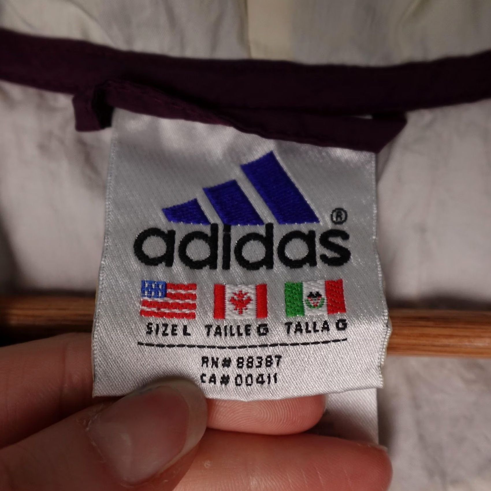 Adidas VINTAGE Adidas Windbreaker Jacket Mens Large Purple Red Pullover Half Zip Track Size US L / EU 52-54 / 3 - 3 Thumbnail