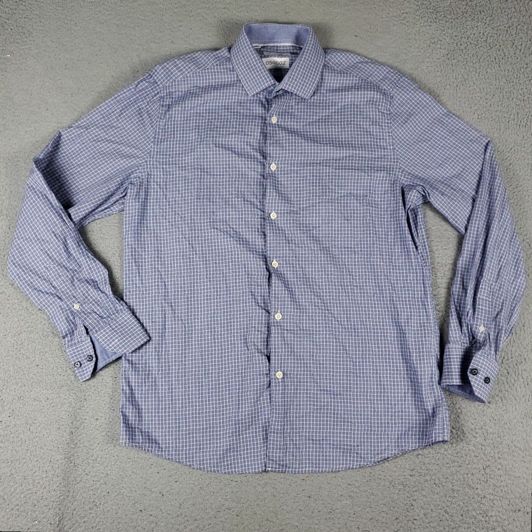 Vintage VINTAGE Duchamp Shirt Mens Size 16.5 Blue Check Dress Button Up Long Sleeve Size 42R - 2 Thumbnail