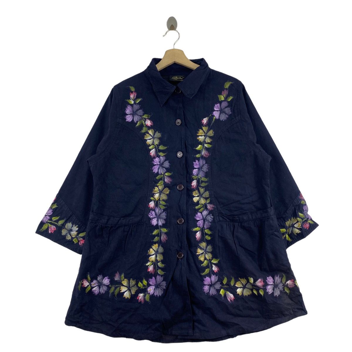 Other MÍMÍ COLLECTION Floral Edges Print Oversize Navy Parka Size M / US 6-8 / IT 42-44 - 1 Thumbnail