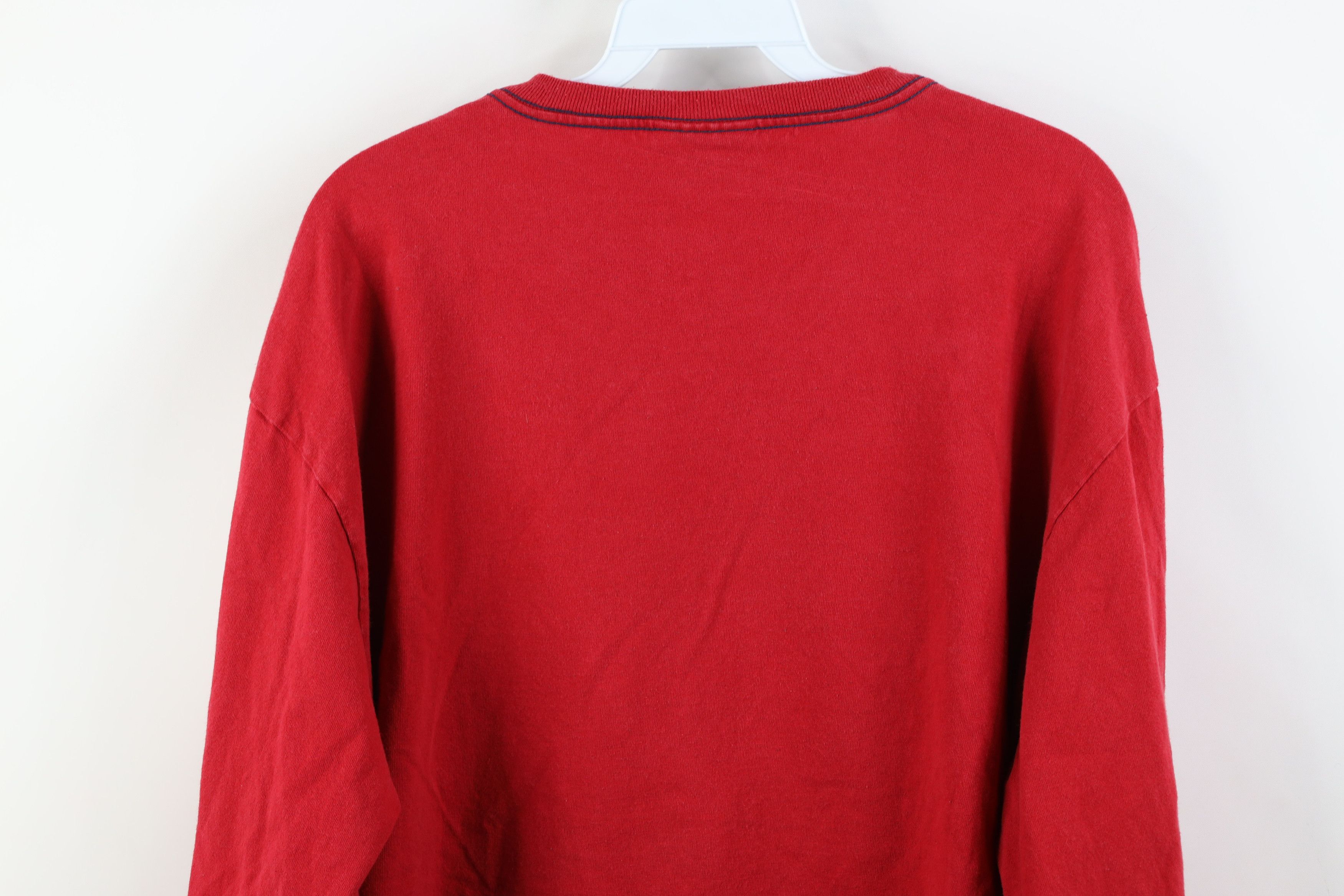 Nautica Vintage 90s Nautica Spell Out Long Sleeve T-Shirt Red Cotton Size US XL / EU 56 / 4 - 11 Thumbnail