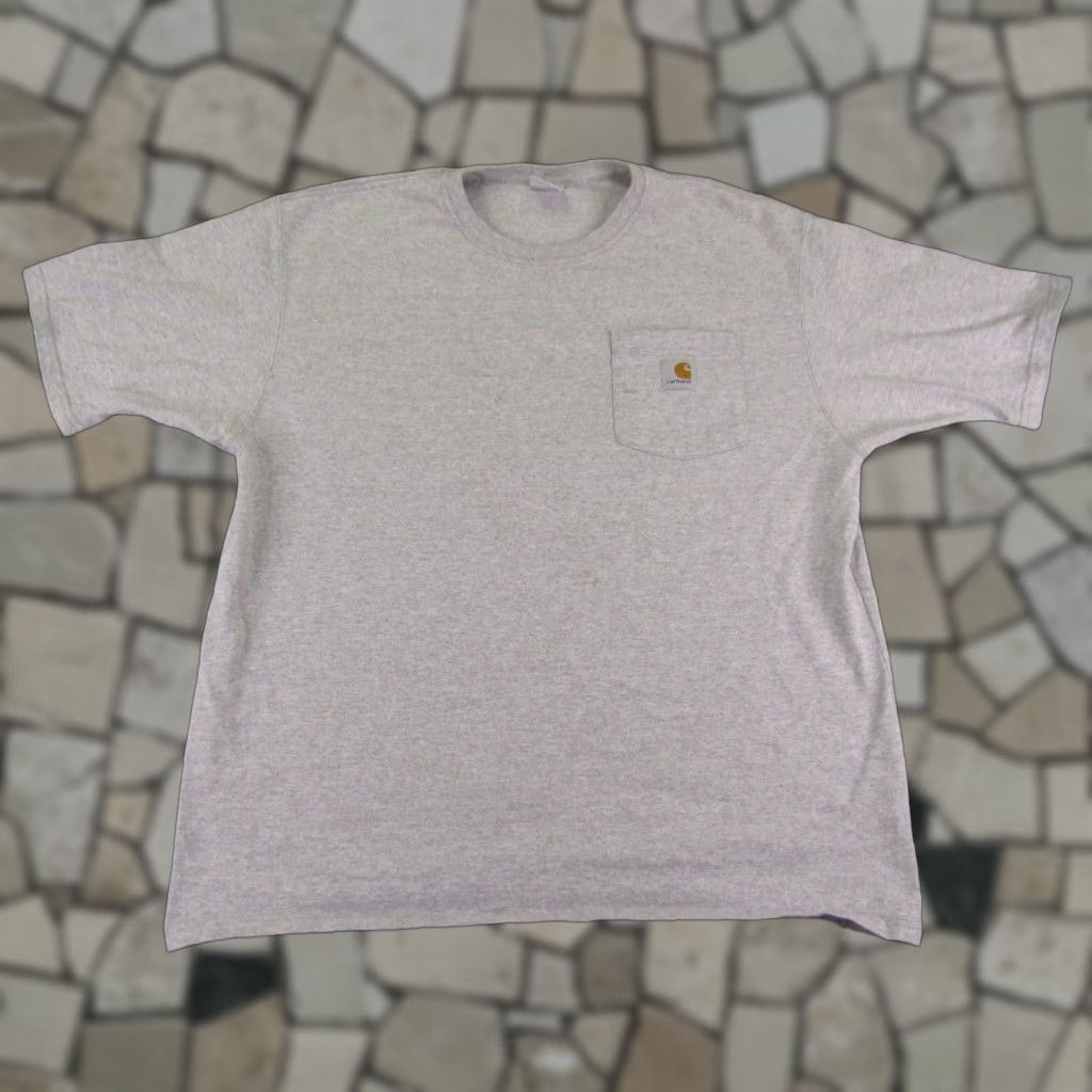 Carhartt VINTAGE Carhartt Tee Mens Large Gray Pocket Short Sleeve Utility Work Size US 33 - 1 Thumbnail