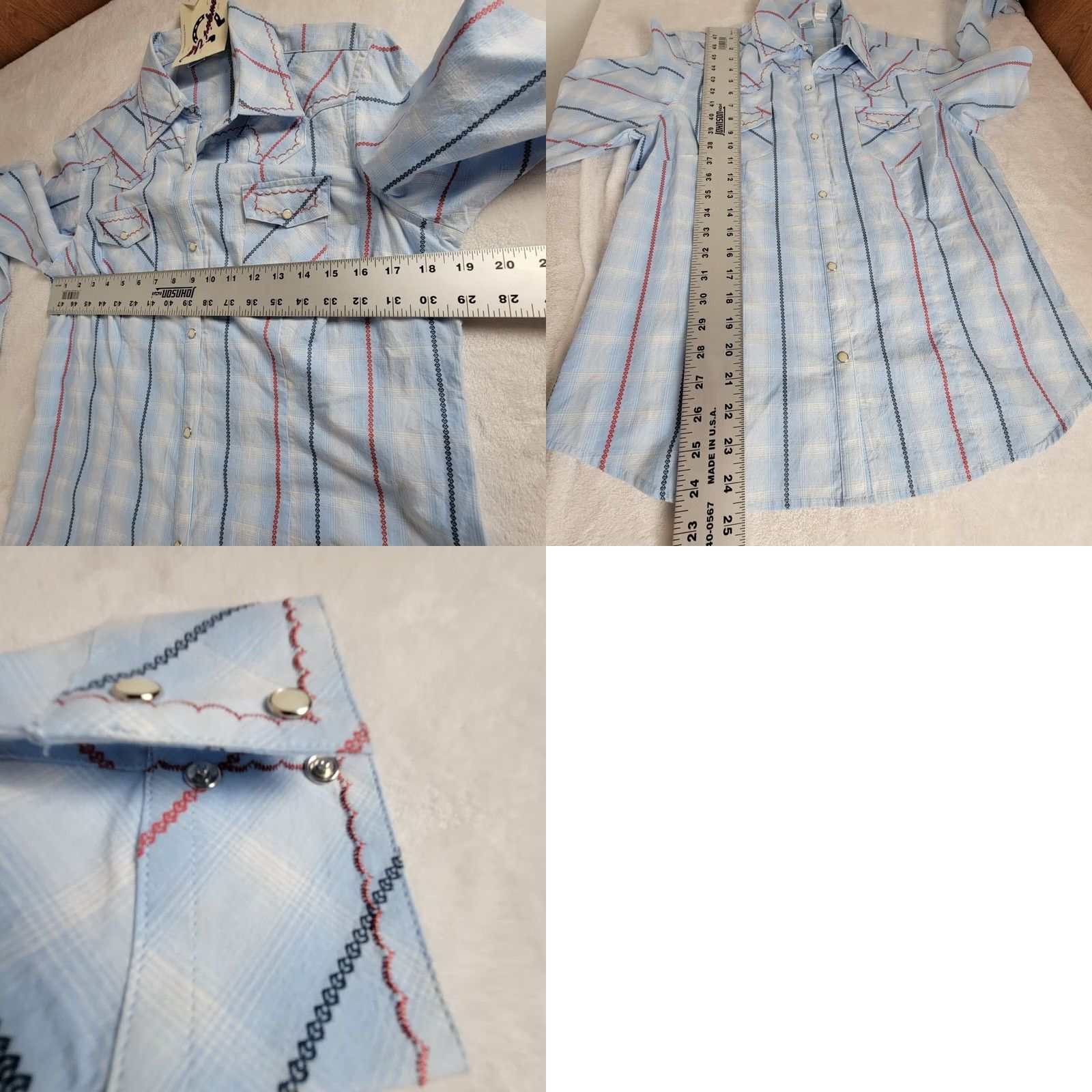 Vintage VINTAGE Cowgirl Up Womens Long-Sleeve Embroidered Snap Western Plaid Shirt Large New Size L / US 10 / IT 46 - 8 Thumbnail