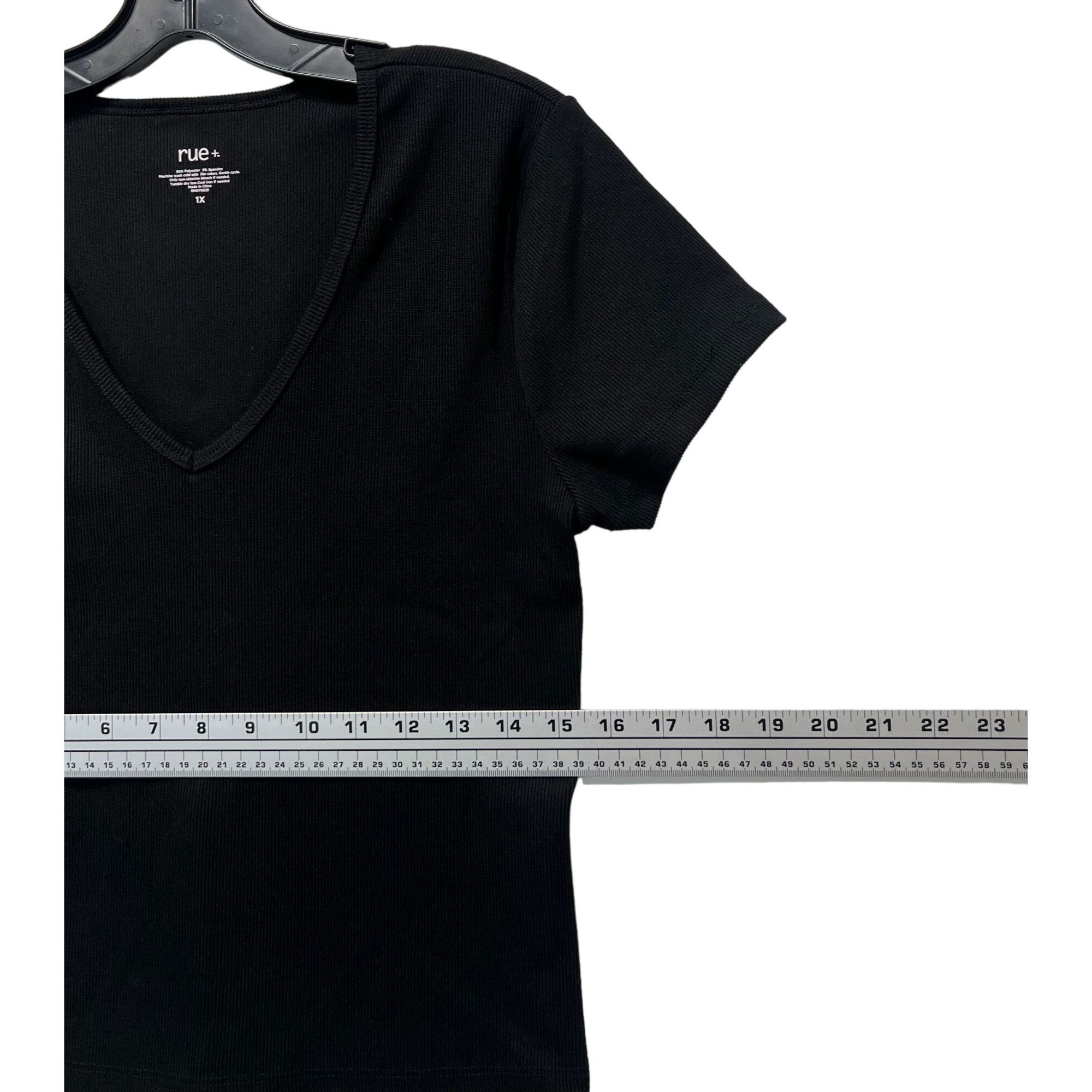 Other Rue + - Women's Short Sleeve Top - Black - 1X Size XL / US 12-14 / IT 48-50 - 4 Thumbnail