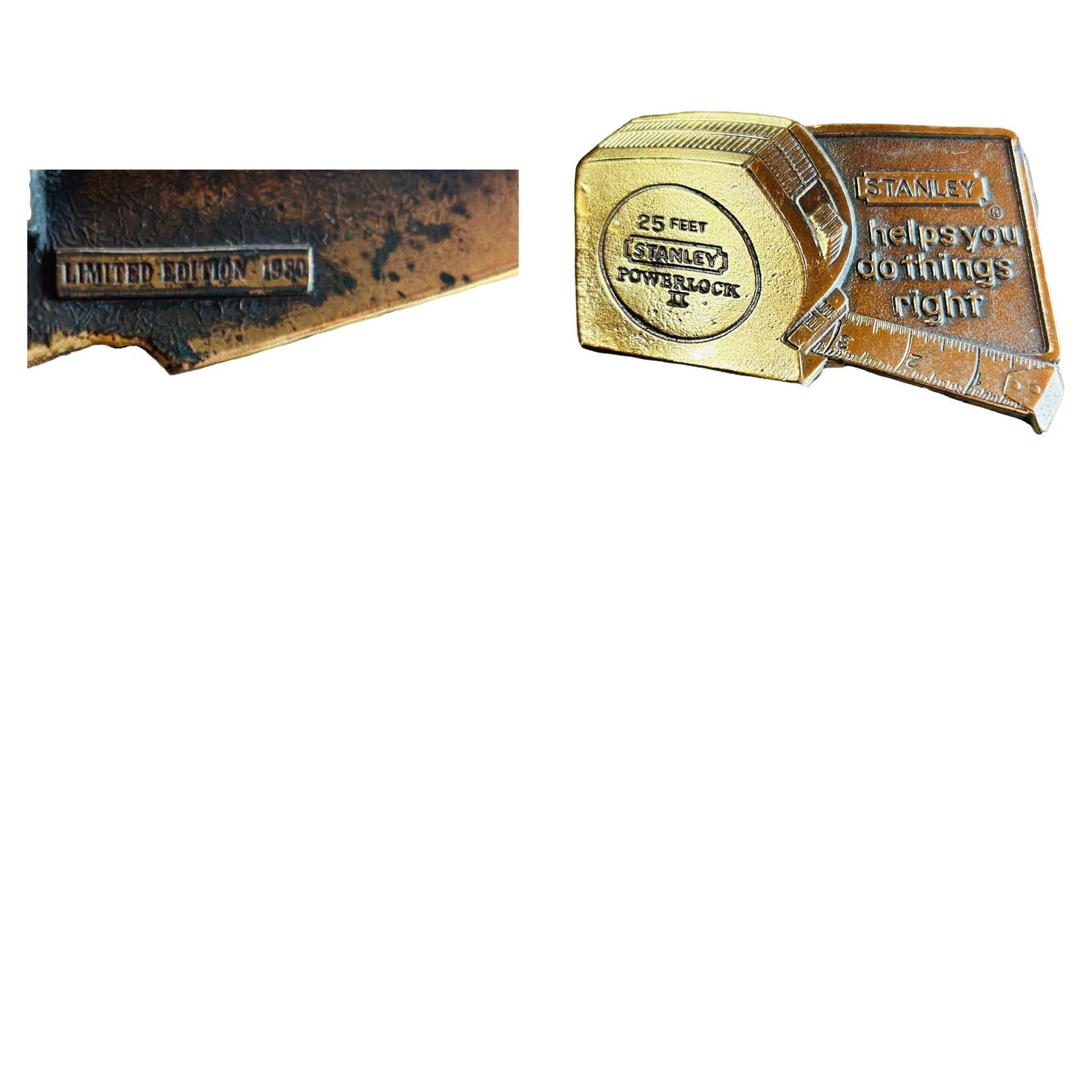 Vintage VINTAGE Stanley Tools Tape Measure Belt Buckle Size ONE SIZE - 9 Thumbnail