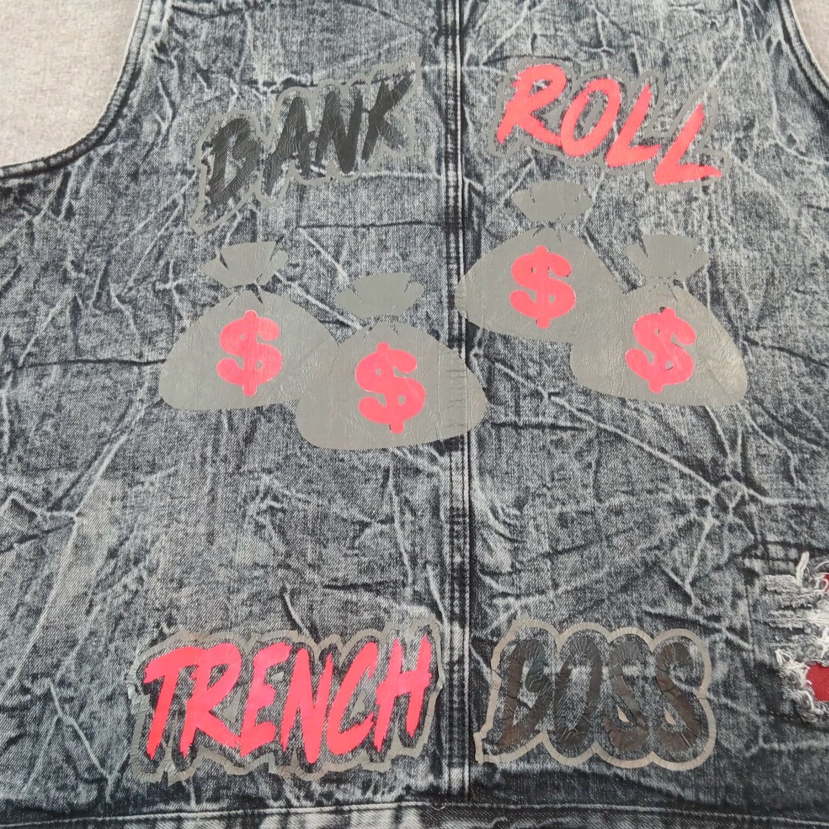 Vintage Diamond Stash Vest Mens Large Black Denim Windbreaker Size US L / EU 52-54 / 3 - 8 Thumbnail
