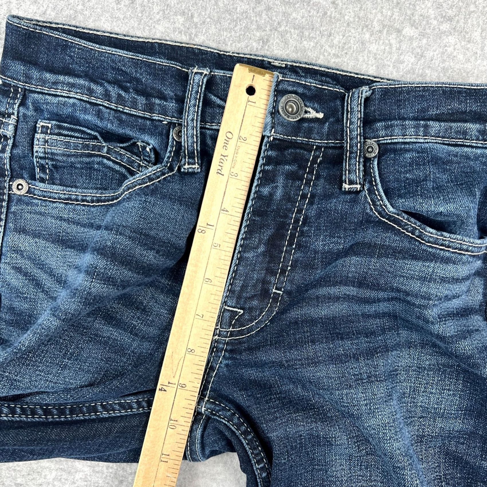 Vintage Buckle BKE Jake Straight Jeans Mens 30x34 Blue Stretch Denim Pants Thick Stitch Size US 31 - 6 Thumbnail