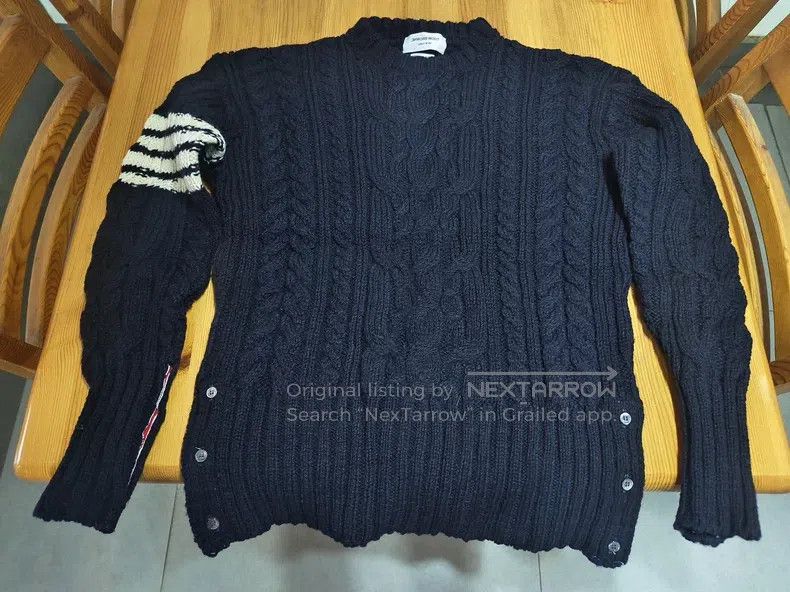 Thom Browne Thom Browne Coarse Knit Round Neck Mohair Sweater, Dark Bl Size US M / EU 48-50 / 2 - 1 Thumbnail