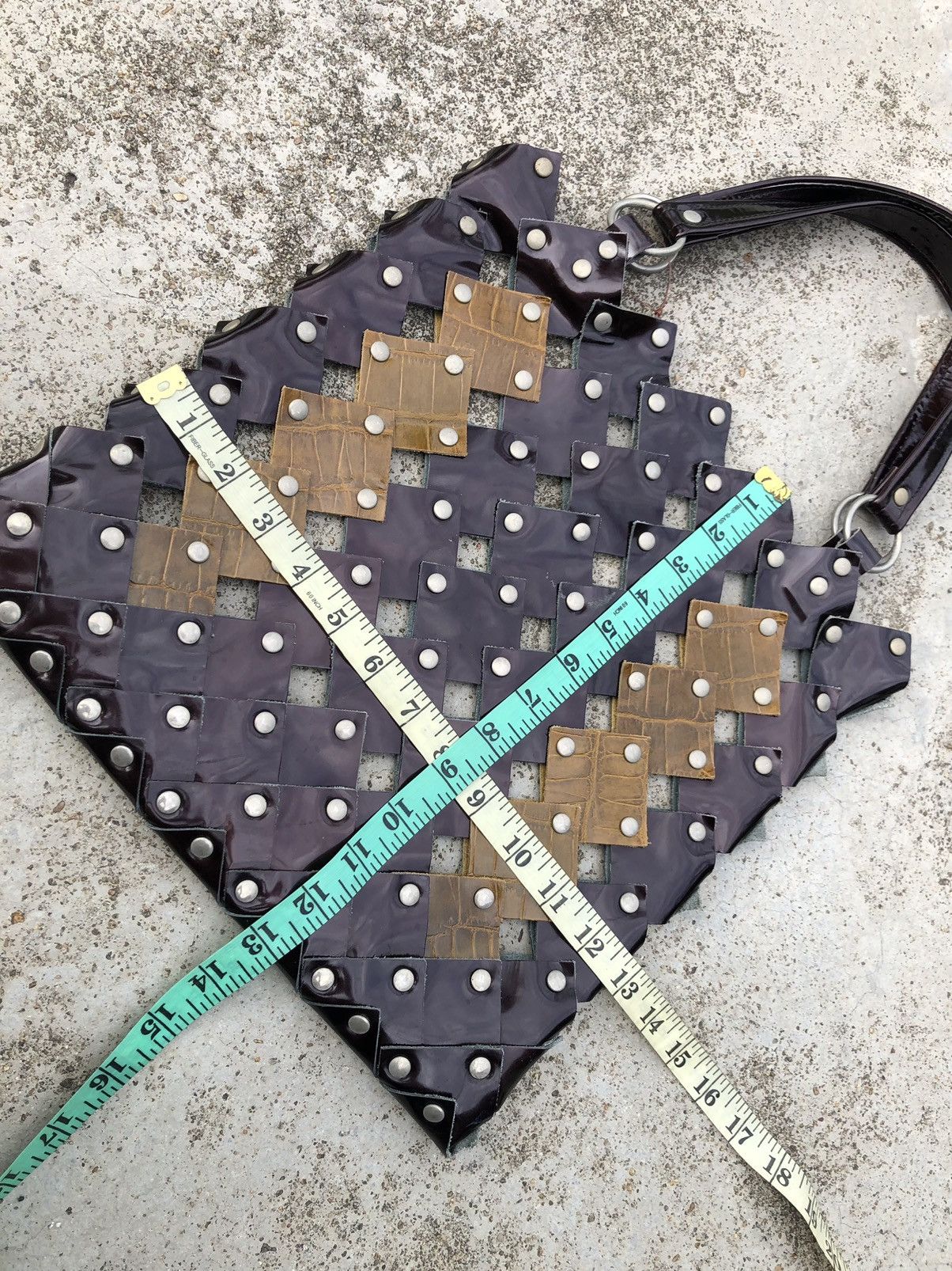 Leather NETTING RIVETED TOTE BAG Size ONE SIZE - 10 Thumbnail