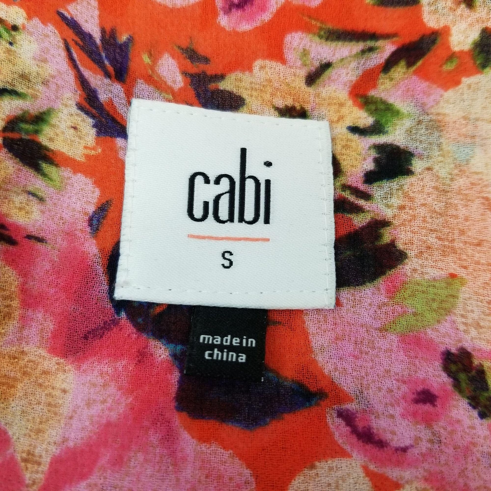 Other Cabi S Orange Floral LUSH Top Cold Shoulder Chiffon Sheer 53 Size S / US 4 / IT 40 - 4 Thumbnail