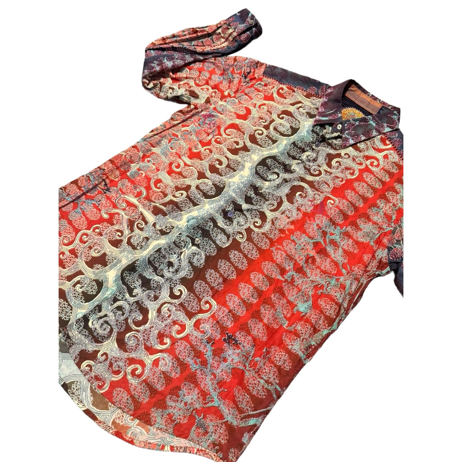 Robert Graham Robert Graham Mystic Long Sleeve Shirt - Classic Fit L Men Button-Up Collared Geometric Multicolor Cotton Silk Woolen? Wait. Size US L / EU 52-54 / 3 - 4 Thumbnail
