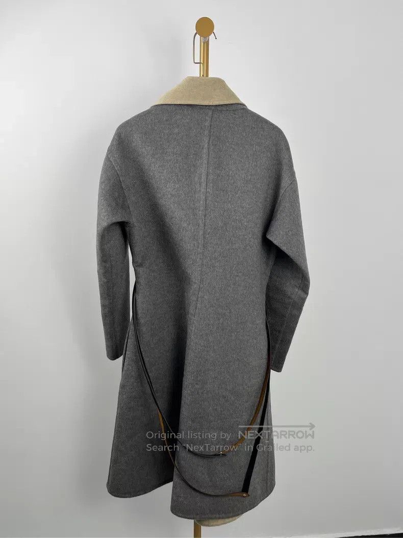 Hermes Hermes Gray Collar Patched Long Sleeve Wool Coat Size XXS / US 00 / IT 34 - 2 Thumbnail
