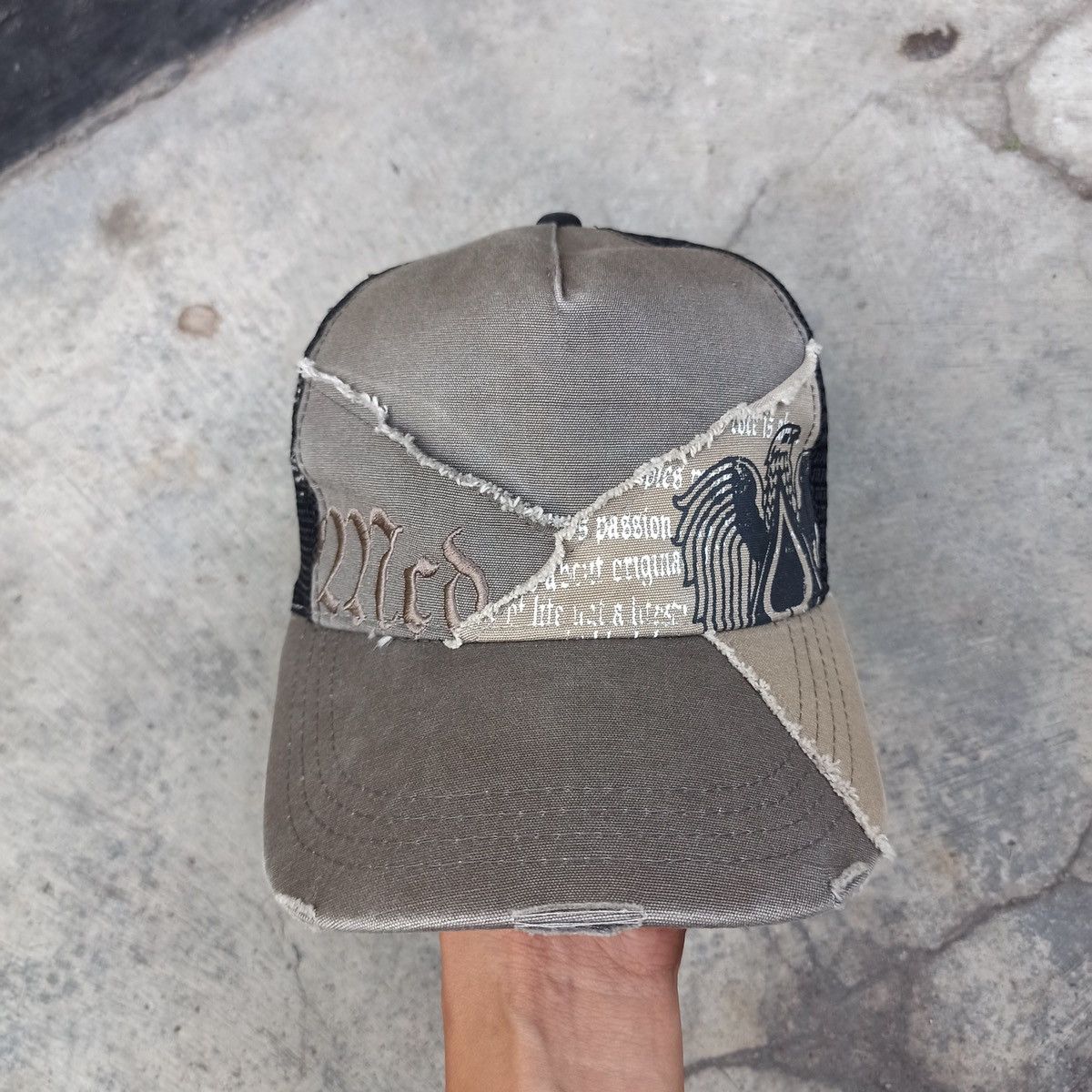 14th Addiction SICK,, patchwork and distressed trucker hat Size ONE SIZE - 2 Thumbnail
