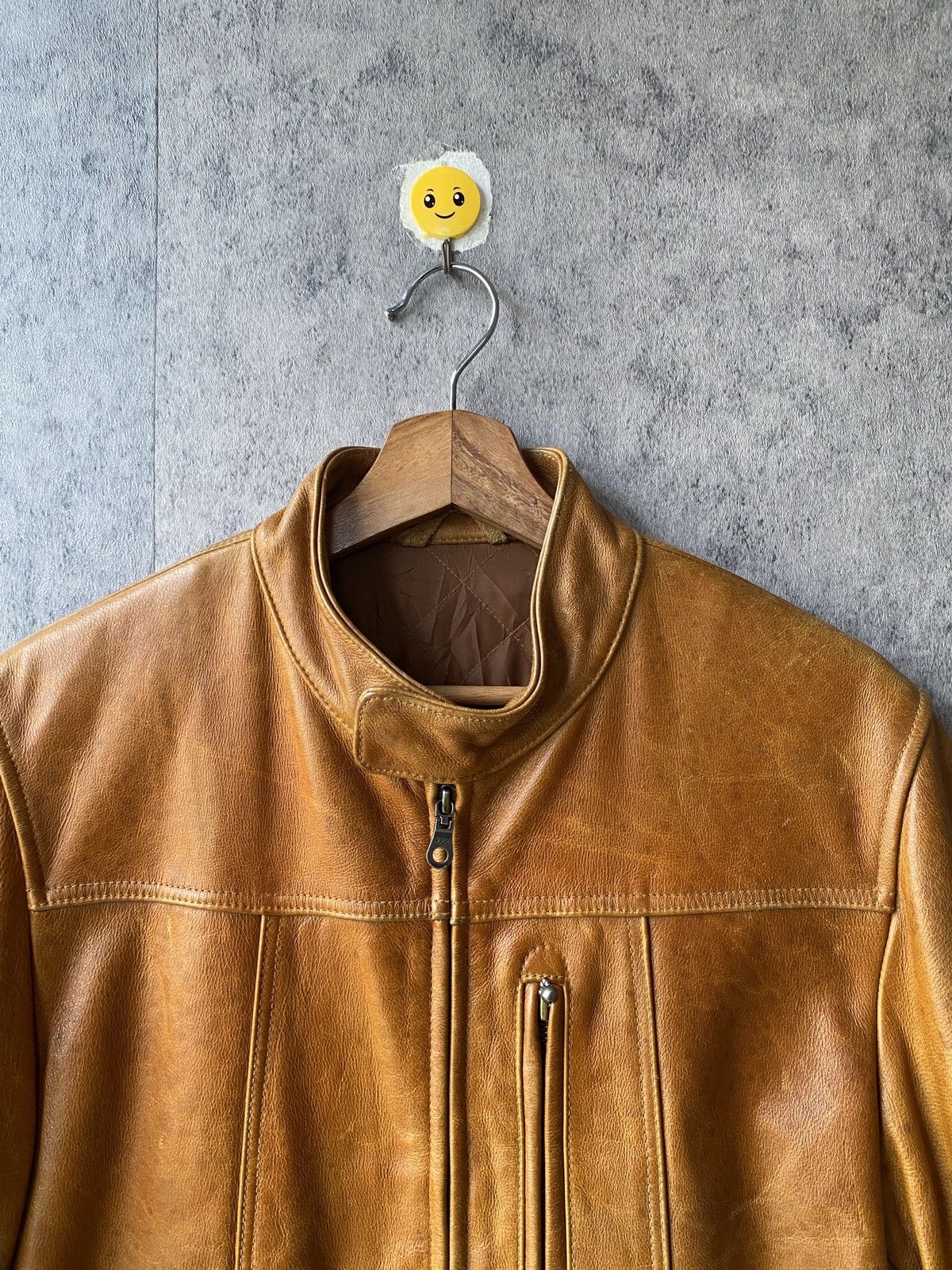 Japanese Brand Vintage Uniqlo Patina Design Leather Jacket Size US M / EU 48-50 / 2 - 4 Thumbnail