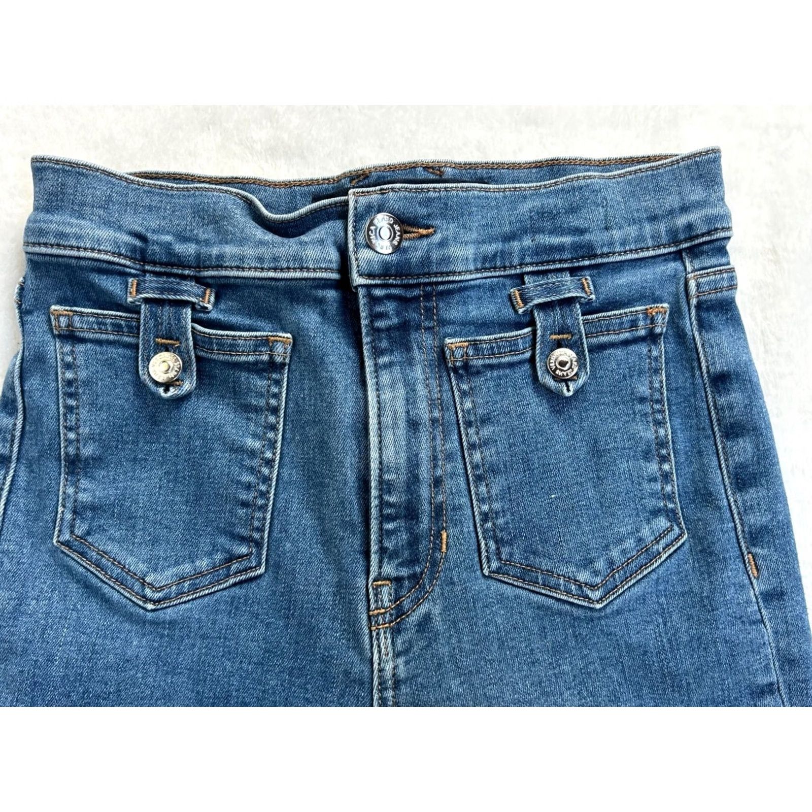 Veronica Beard Veronica Beard Carson Ankle Flare High Rise Jeans 26 Blue Denim Stretch Jeans Women Adult Regular Size 26 Blue Denim Stretch Size 26" / US 2 / IT 38 - 3 Thumbnail