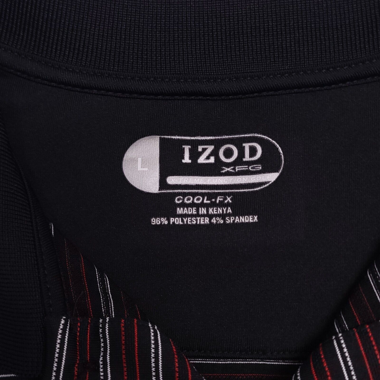 Izod IZOD Pullover Polo Shirt Adult Mens Size Large L Black Red Size US L / EU 52-54 / 3 - 3 Thumbnail