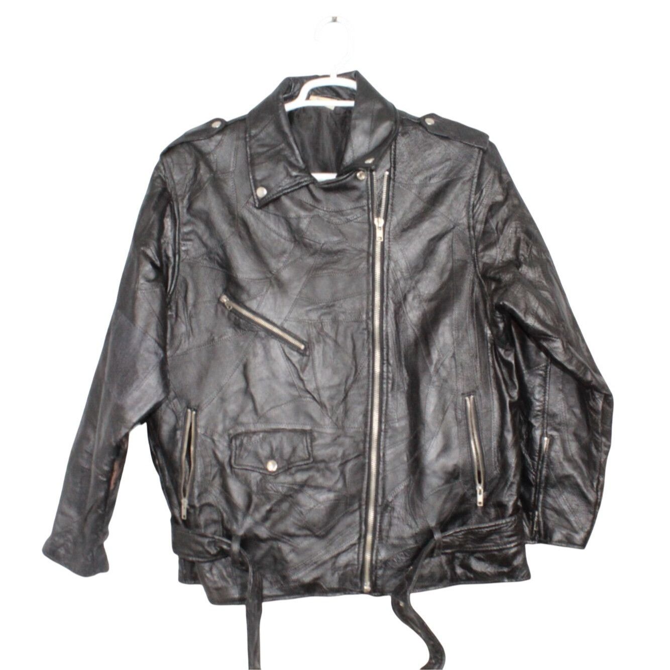 Vintage Vintage 90s Flight Path Black Biker Jacket Mens Size XXL Size US XXL / EU 58 / 5 - 1 Thumbnail