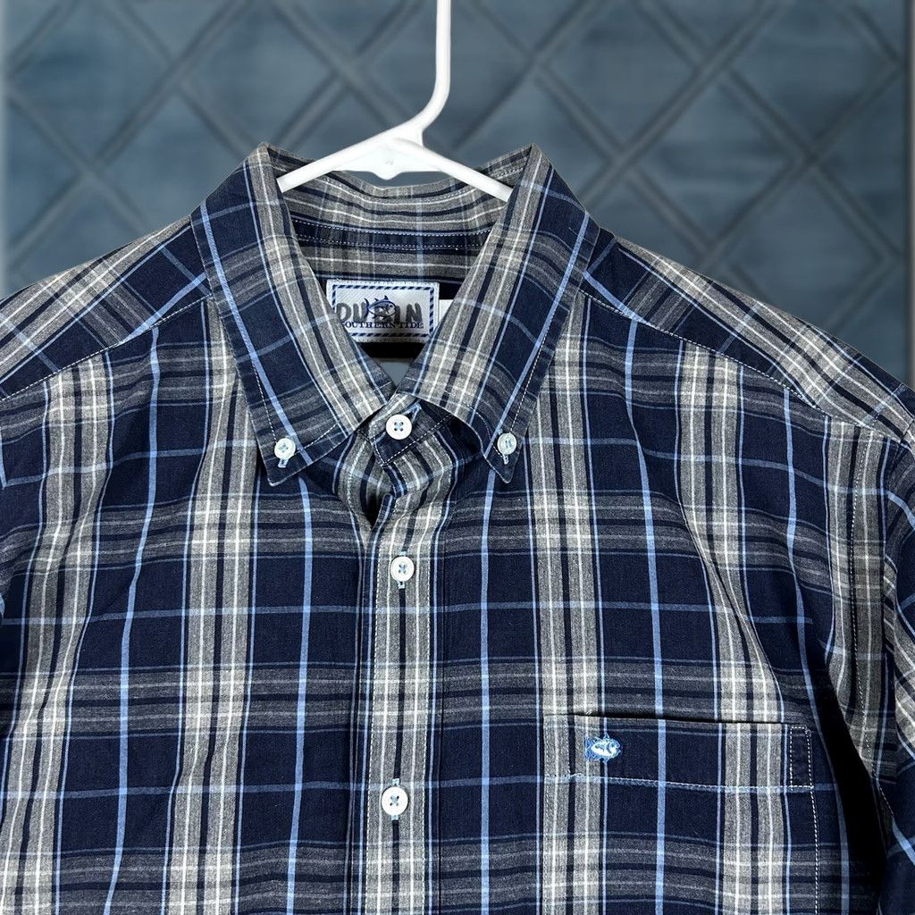 Southern Tide Southern Tide Classic Fit Long Sleeve Button Up Shirt Mens Large Blue Plaid Top Size US L / EU 52-54 / 3 - 1 Thumbnail