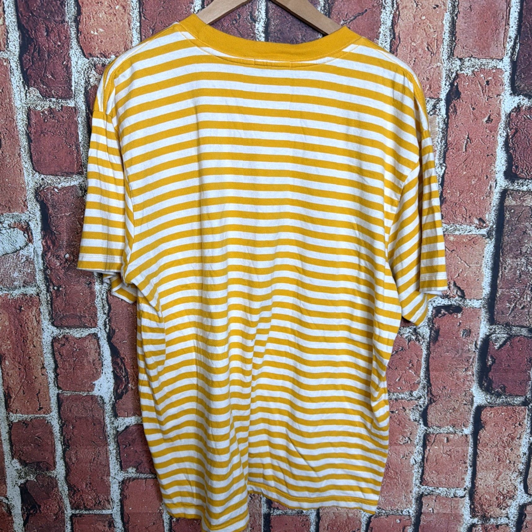 Obey OBEY Mens Striped Logo T Shirt L Yellow White Short Sleeve Shirt Size US L / EU 52-54 / 3 - 3 Thumbnail