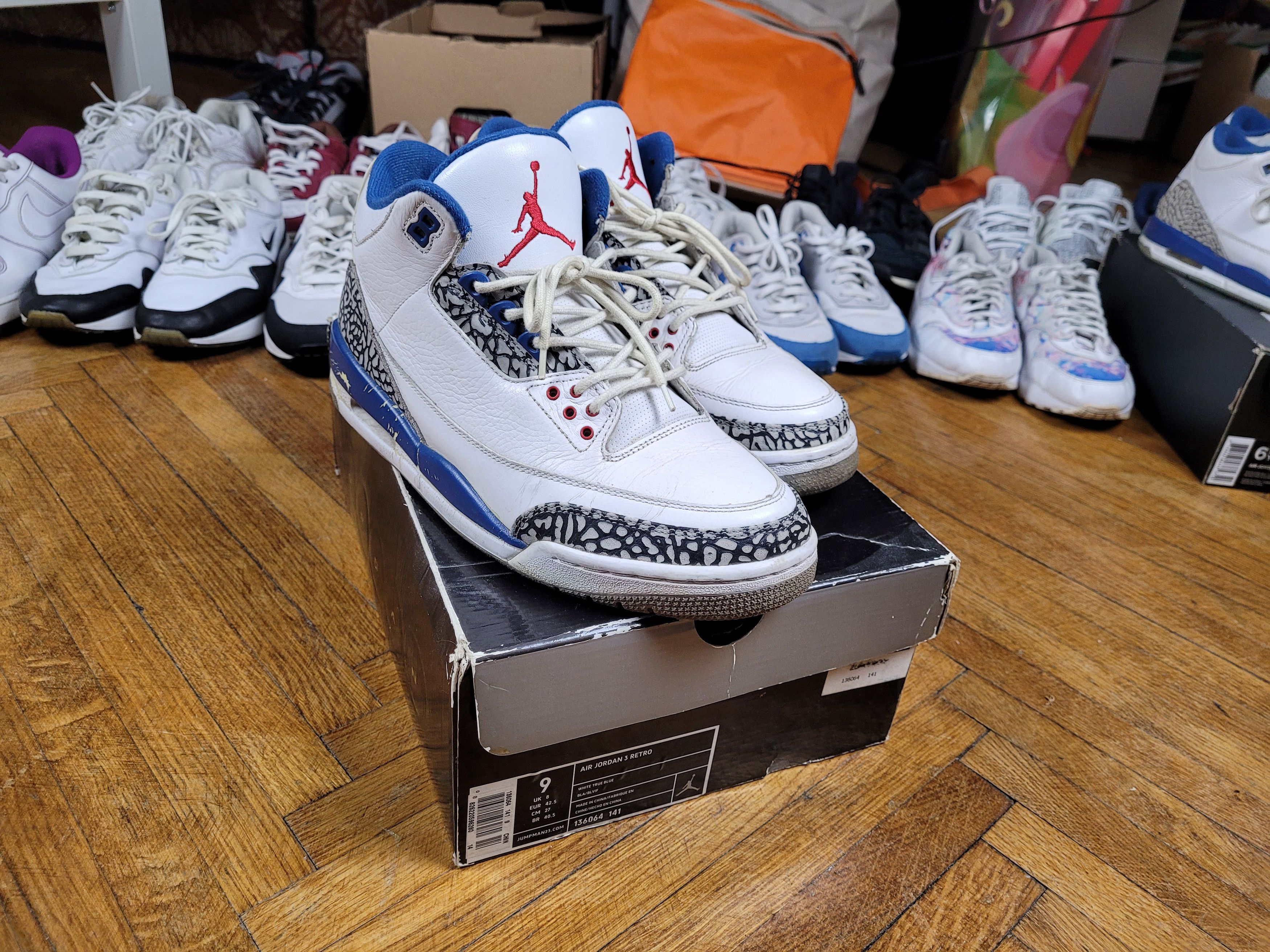 Jordan Brand × Nike 2009 Vintage NIke Air Jordan III 3 True Blue Size US 9.5 / EU 42-43 - 4 Thumbnail