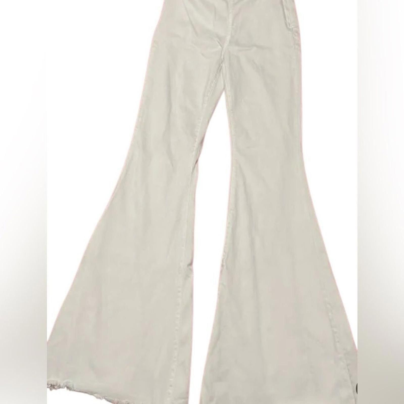 Celio Cello wide bell bottom flare Leg Stretch Pants White Size L Size 36" / US 14 / IT 50 - 9 Thumbnail