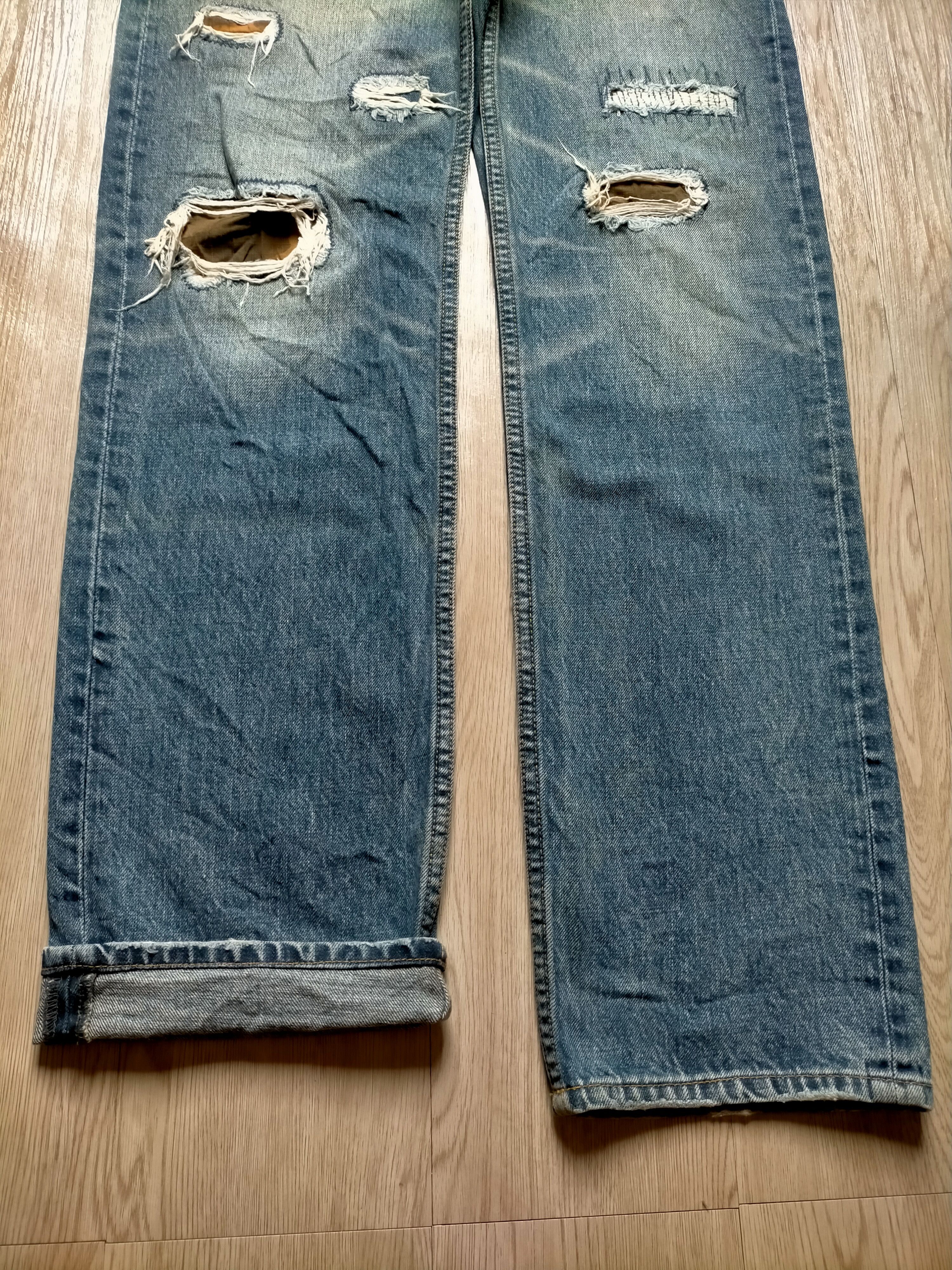Hysteric Glamour Rattle Trap Japanese Patchwork Blue Jeans Size US 32 / EU 48 - 8 Thumbnail