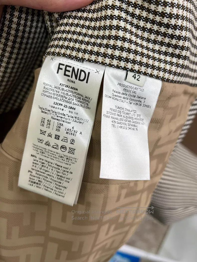 Fendi Fendi Houndstooth Lapel Blazer Jacket Size S / US 4 / IT 40 - 5 Thumbnail