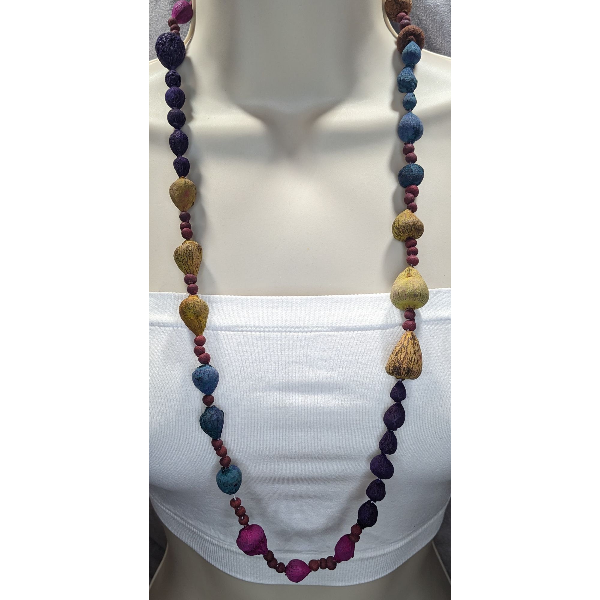 Handmade Handmade Rainbow Dyed Seed Bohemian Necklace Size ONE SIZE - 1 Thumbnail