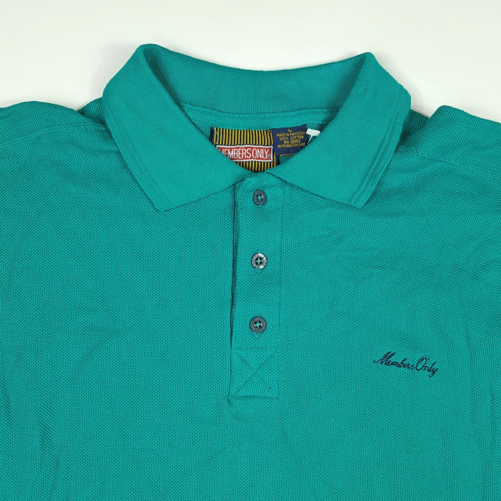 Members Only VINTAGE Members Only Polo Shirt - Golf - Short Sleeve - Size L - Green - 90s Retro Casual Shirt Mens Size US L / EU 52-54 / 3 - 2 Thumbnail