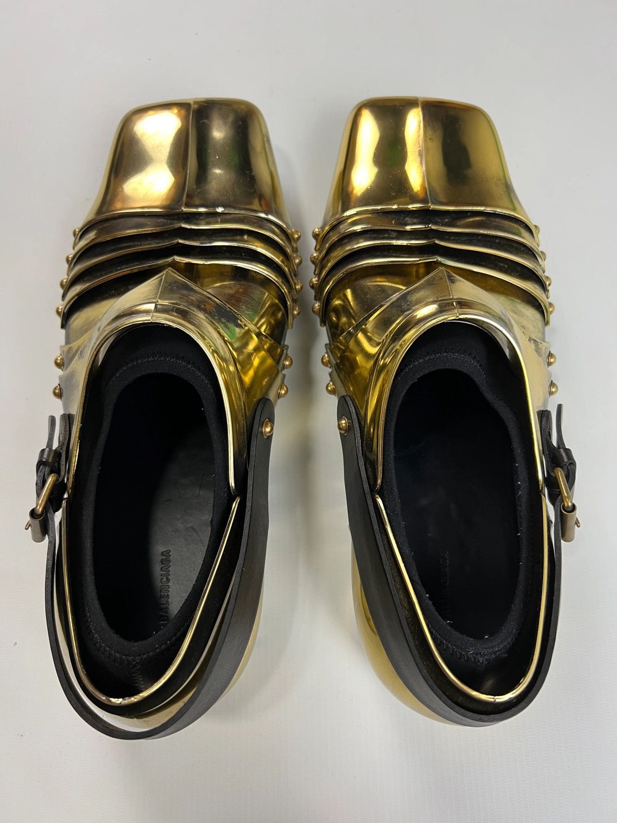 Balenciaga BALENCIAGA 1OF10 AW21 CHEVALIER ARMOR DERBIES IN GOLD SZ:42 Size US 8.5 / EU 41-42 - 4 Thumbnail