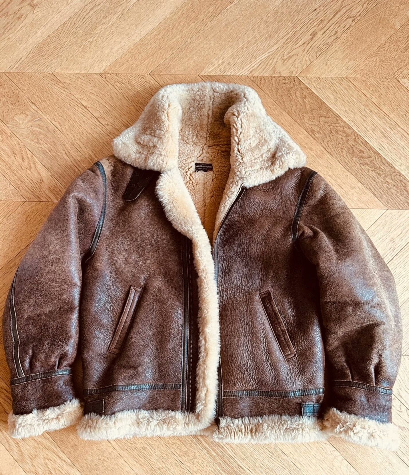 Chevignon Chevignon Brown Shearling Flight Jacket Size US L / EU 52-54 / 3 - 1 Thumbnail