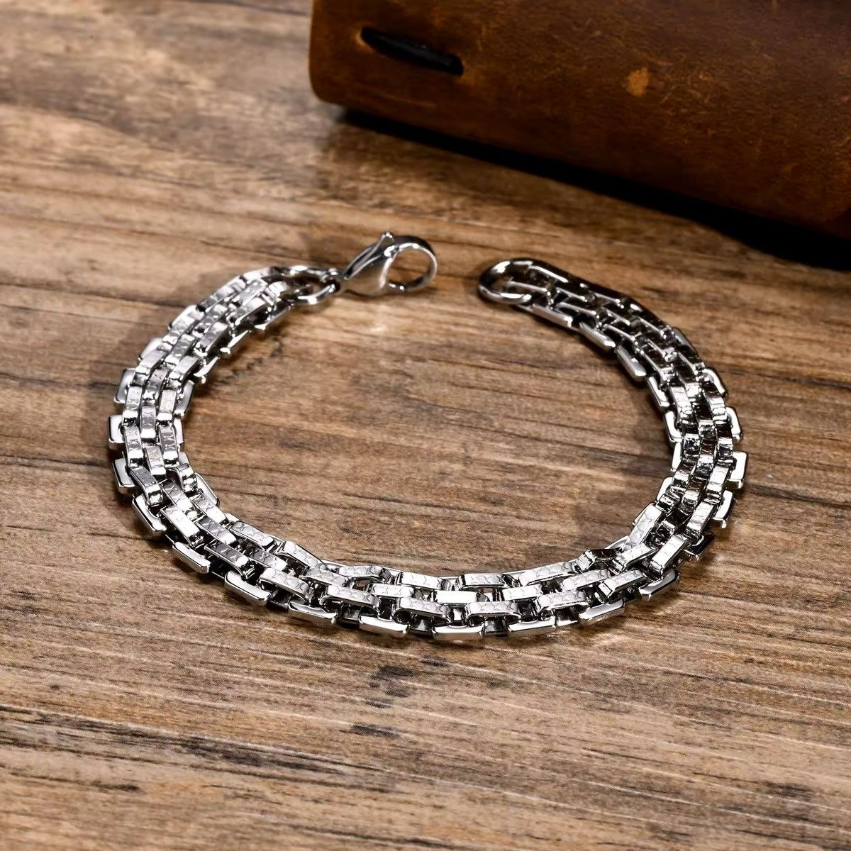 Jewelry Handmade Link Chain Stainless Steel Punk Bracelets Size ONE SIZE - 4 Thumbnail