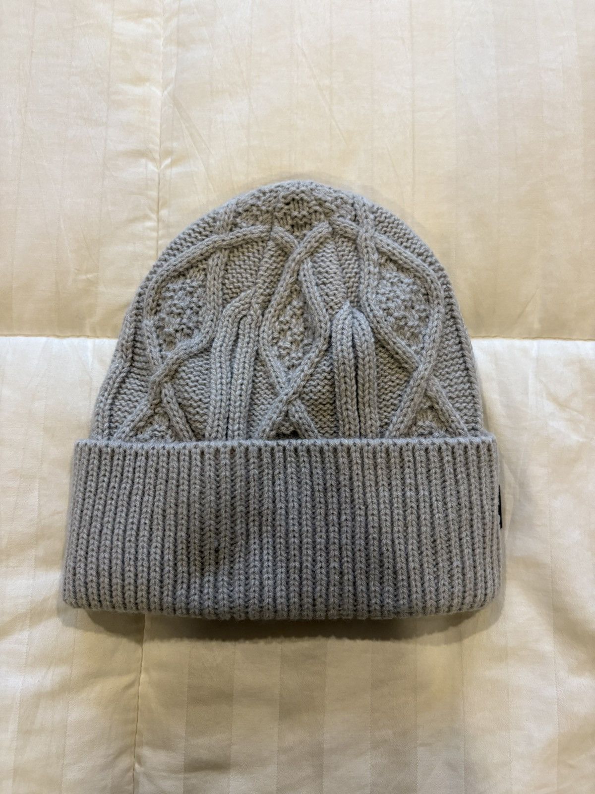 Fuck The Population FTP Big Body Cable Knit Beanie Grey Size ONE SIZE - 3 Thumbnail