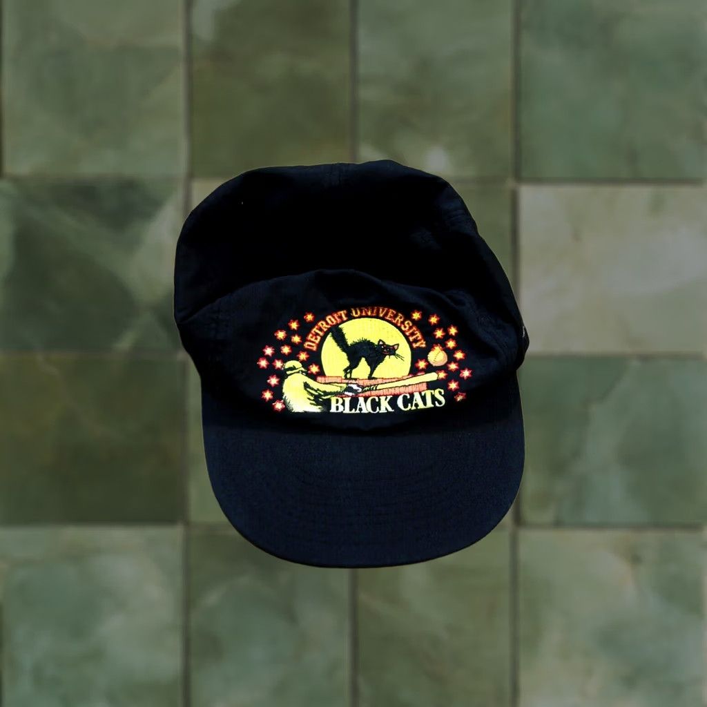 Vintage VINTAGE Detroit University BLACK CATS BASEBALL CAP ADJUSTABLE Mens Cap Size ONE SIZE - 1 Thumbnail