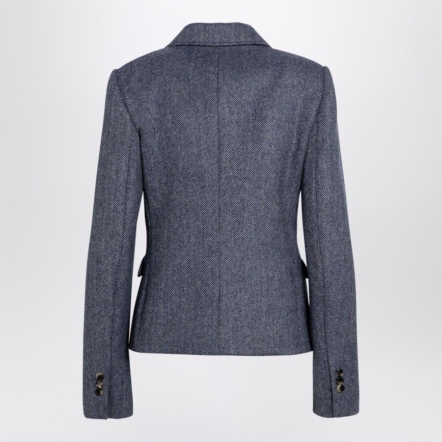 Loewe o1d2blof0824 Melange Wool Double-Breasted Jacket in Grey Size S / US 4 / IT 40 - 2 Thumbnail