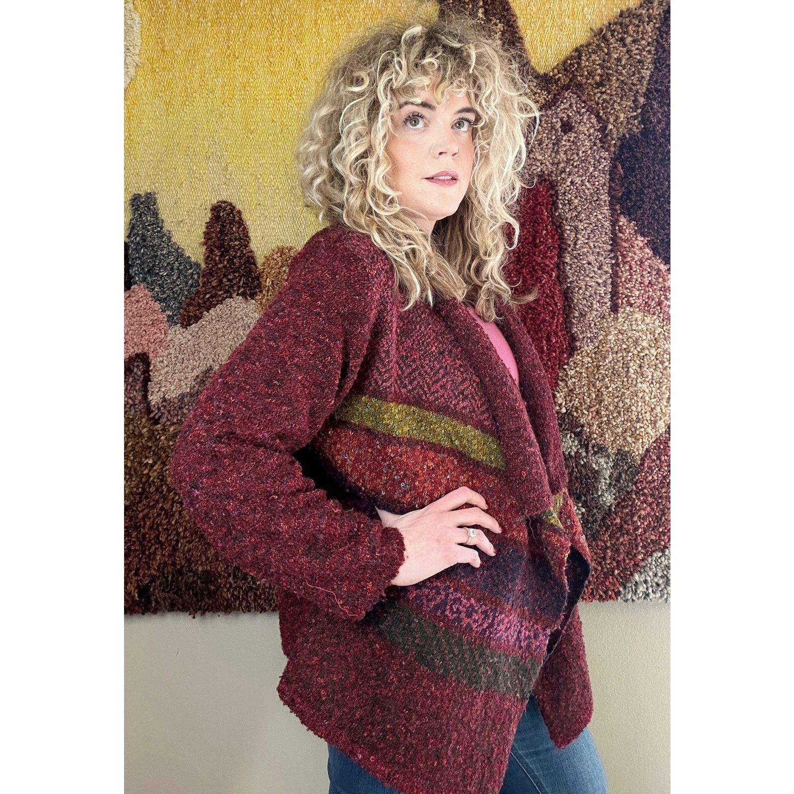 Coldwater Creek Y2K Coldwater Creek Chunky Boucle Open Cardigan Size L / US 10 / IT 46 - 3 Thumbnail