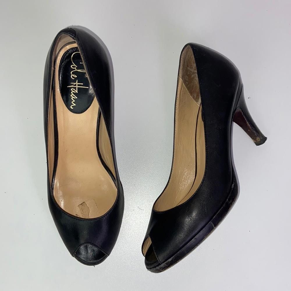 Cole Haan Cole Haan l Black Leather Nike Air Heels Size 6.5 Size US 6.5 / IT 36.5 - 1 Thumbnail