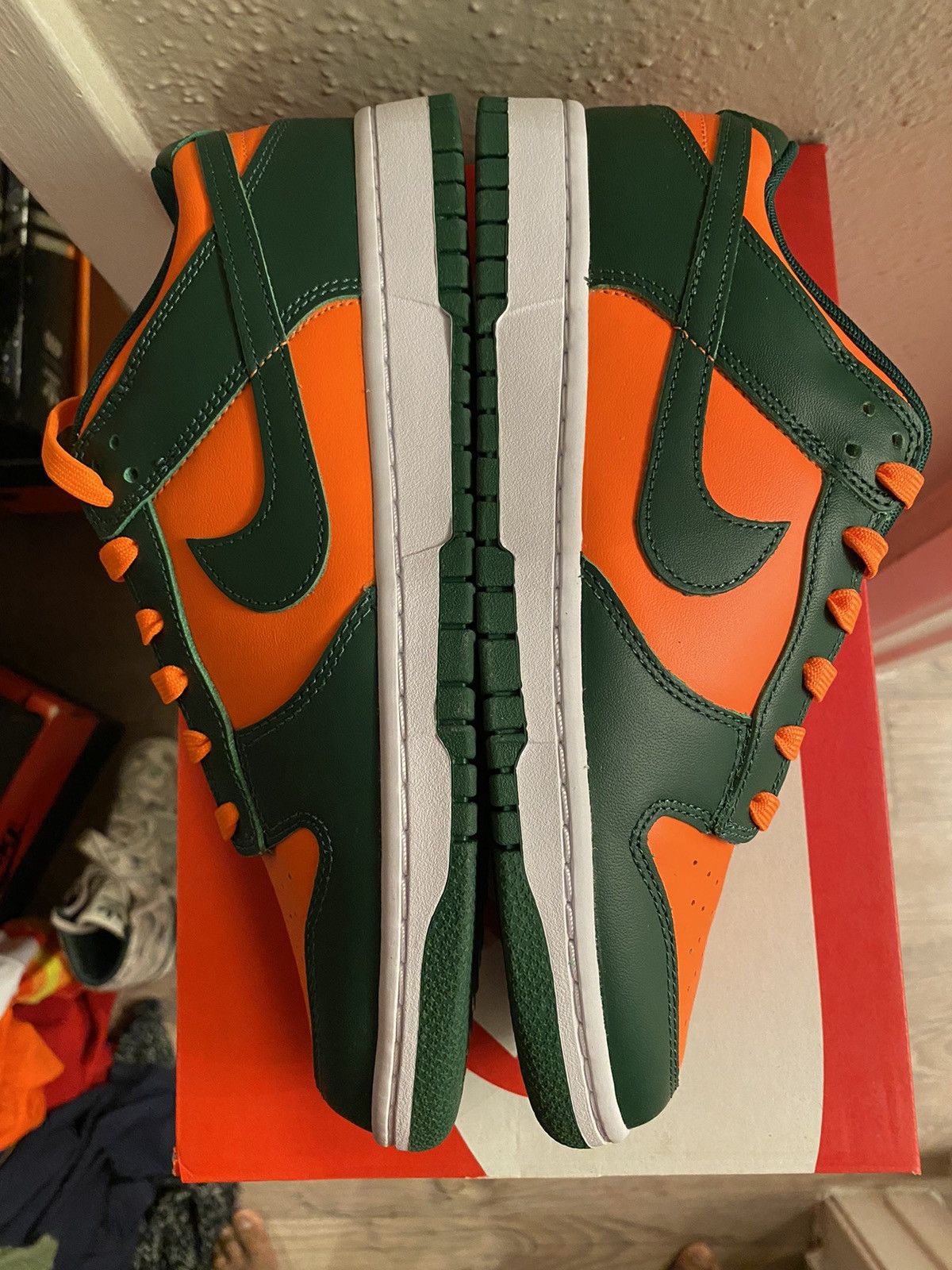 image of Nike Dunk Low Retro Miami Shoes in Green, Men's (Size 10)