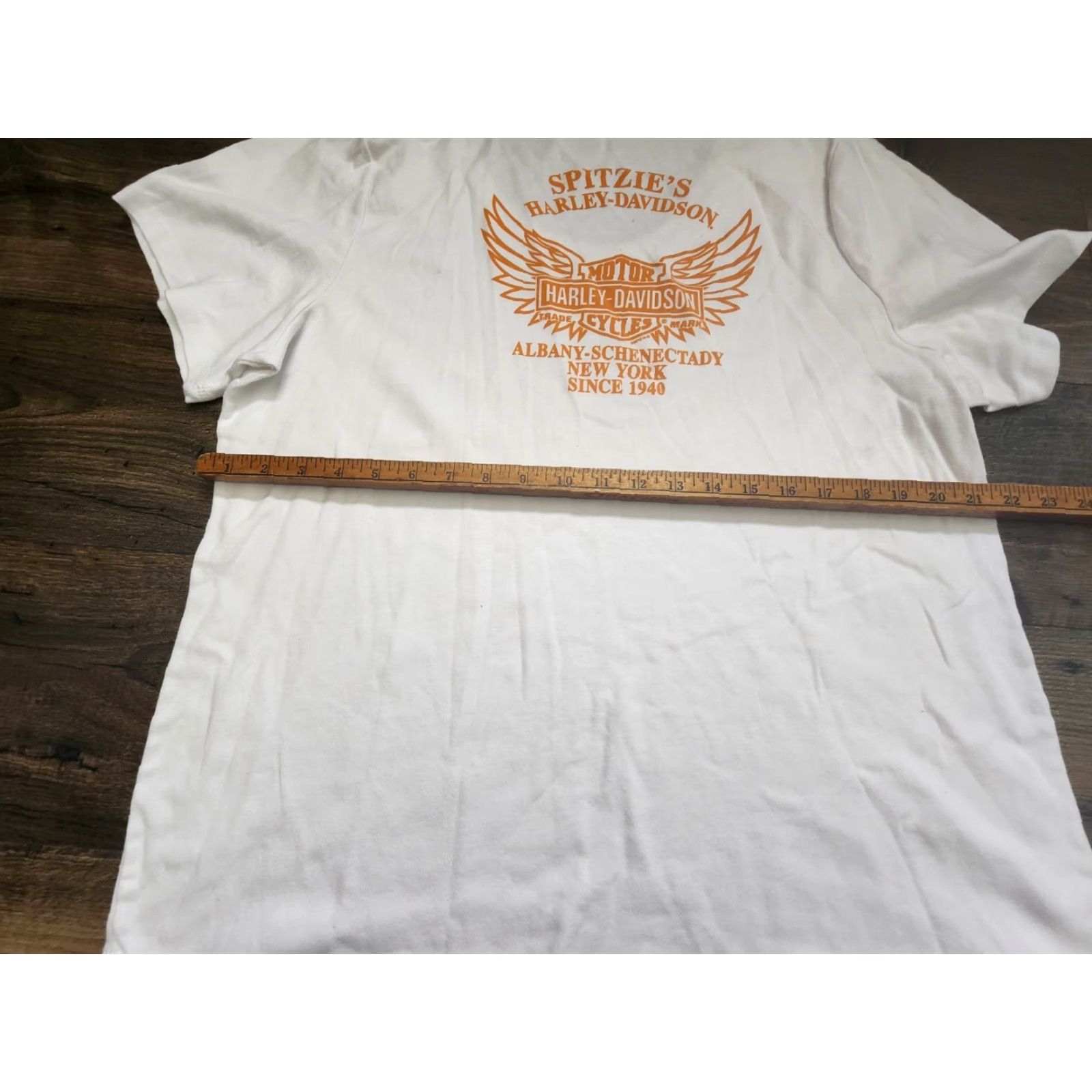 Harley Davidson Harley-Davidson T-Shirt Womens 2X Double Sided Albany New York Solid White 100% Cotton Regular Fit Short Sleeve Round Neck Casual NYC Theme Size XXL / US 16-18 / IT 52-54 - 3 Thumbnail