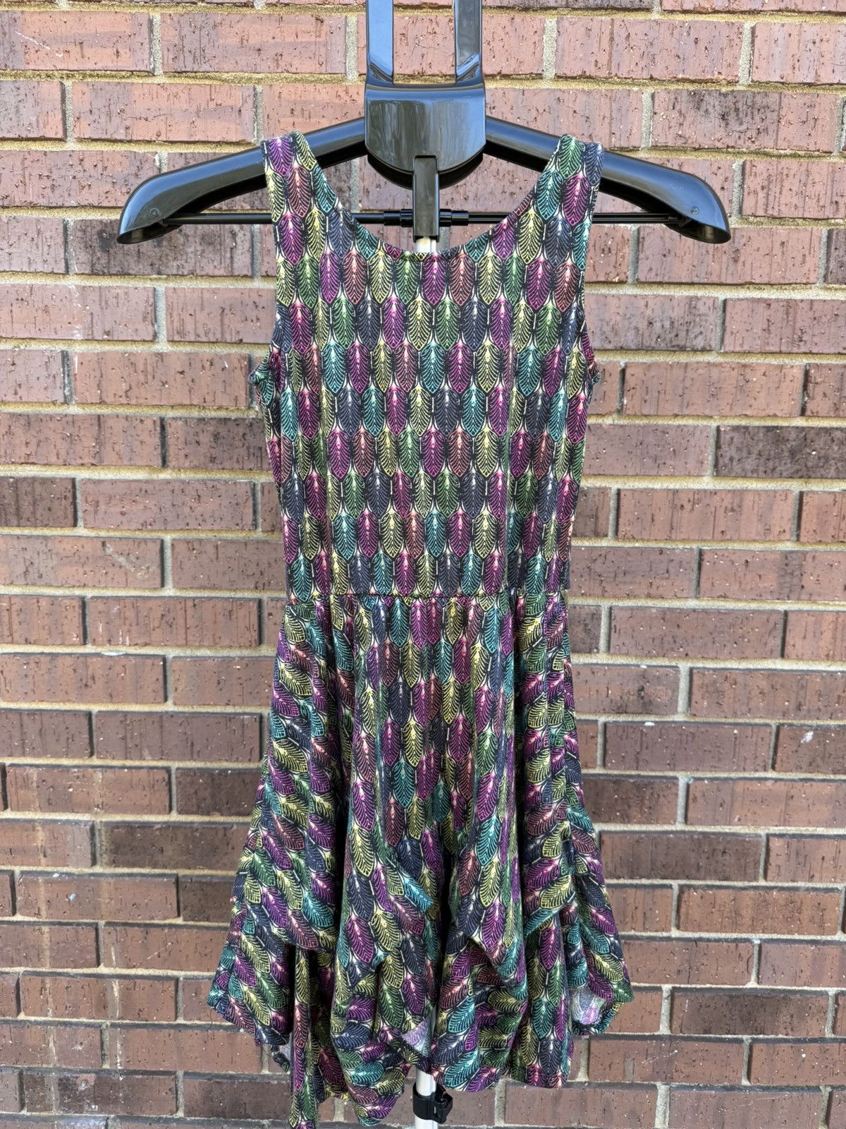 Other Xhilaration Tank Dress Tiered Layer Leaf Feather A-line Size XS / US 0-2 / IT 36-38 - 5 Thumbnail