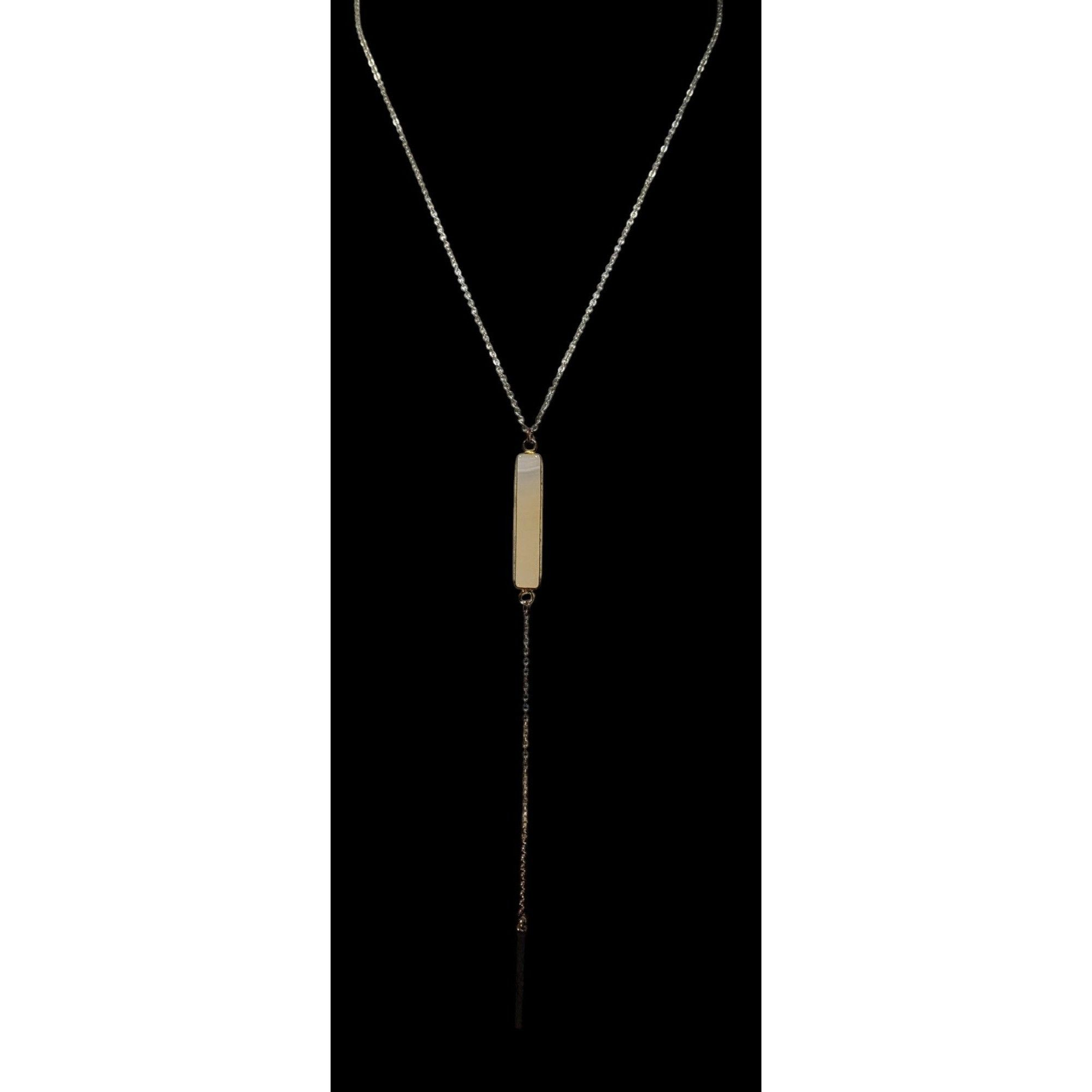 Other Y2K Style Agate And Gold Tone Y Drop Necklace Size ONE SIZE - 2 Thumbnail