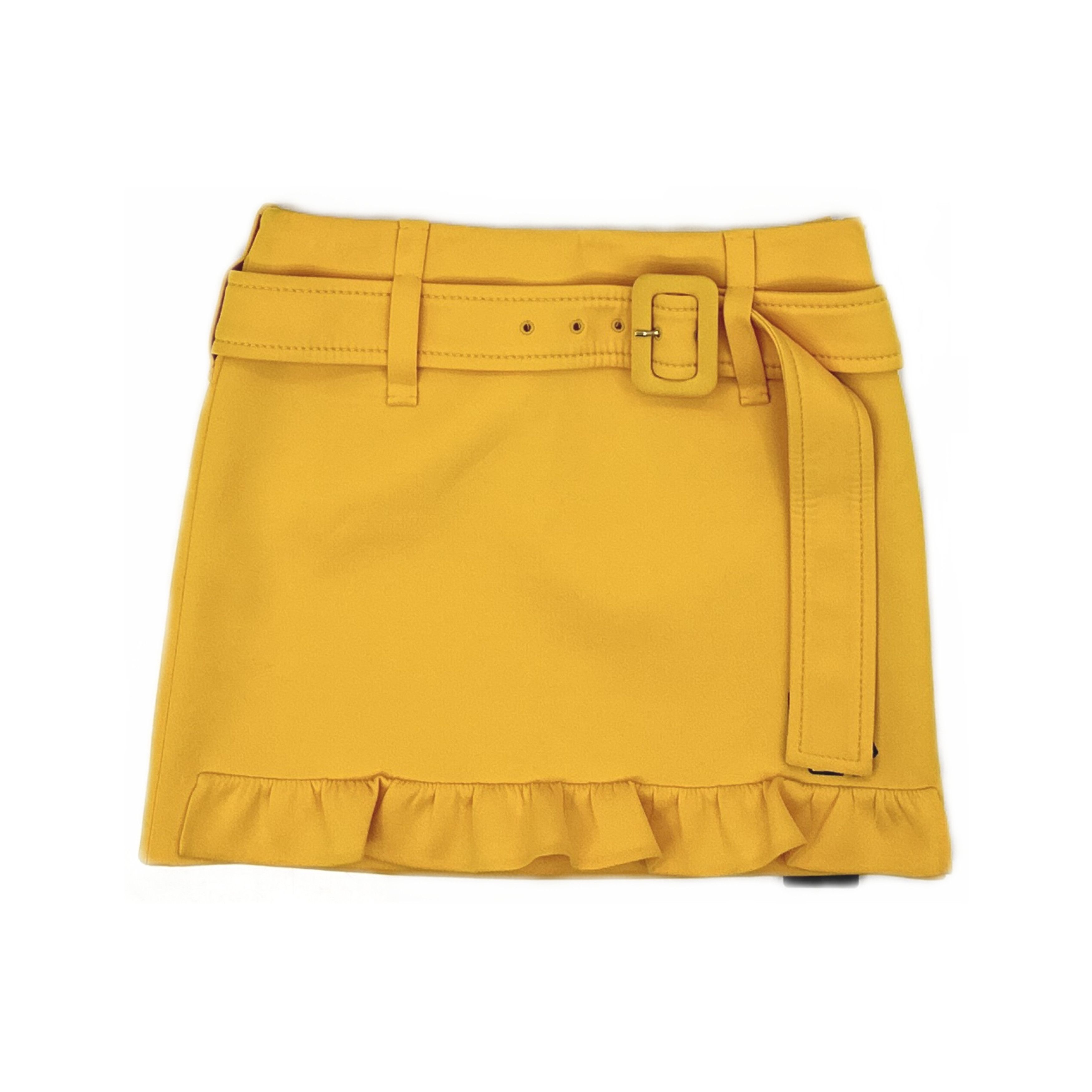 Prada Prada Yellow Belted Mini Skirt Size 36 Size 25" / US 0 / IT 36 - 1 Thumbnail