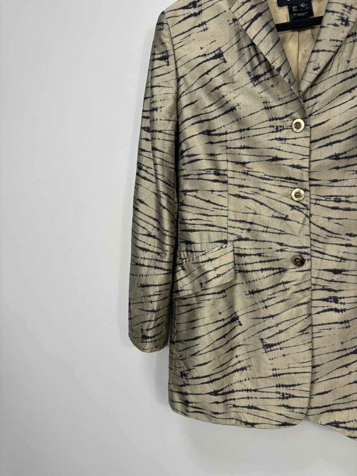 Escada Vintage Laurel By Escada Gold Avant Garde Silk Blazer Jacket Size S / US 4 / IT 40 - 6 Thumbnail