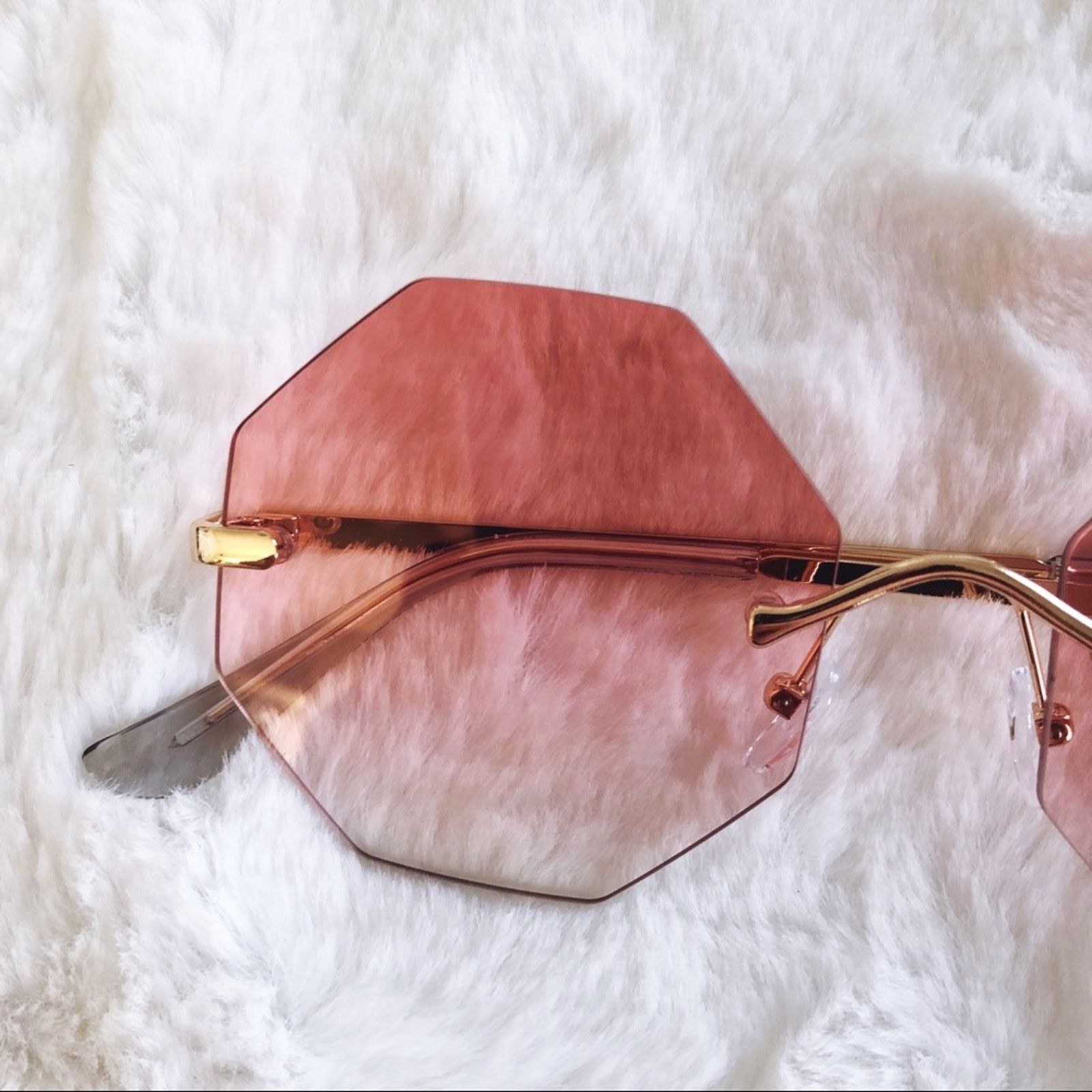 Other Alaiya Pink Octogonal Ombre Sunglasses Size ONE SIZE - 2 Thumbnail