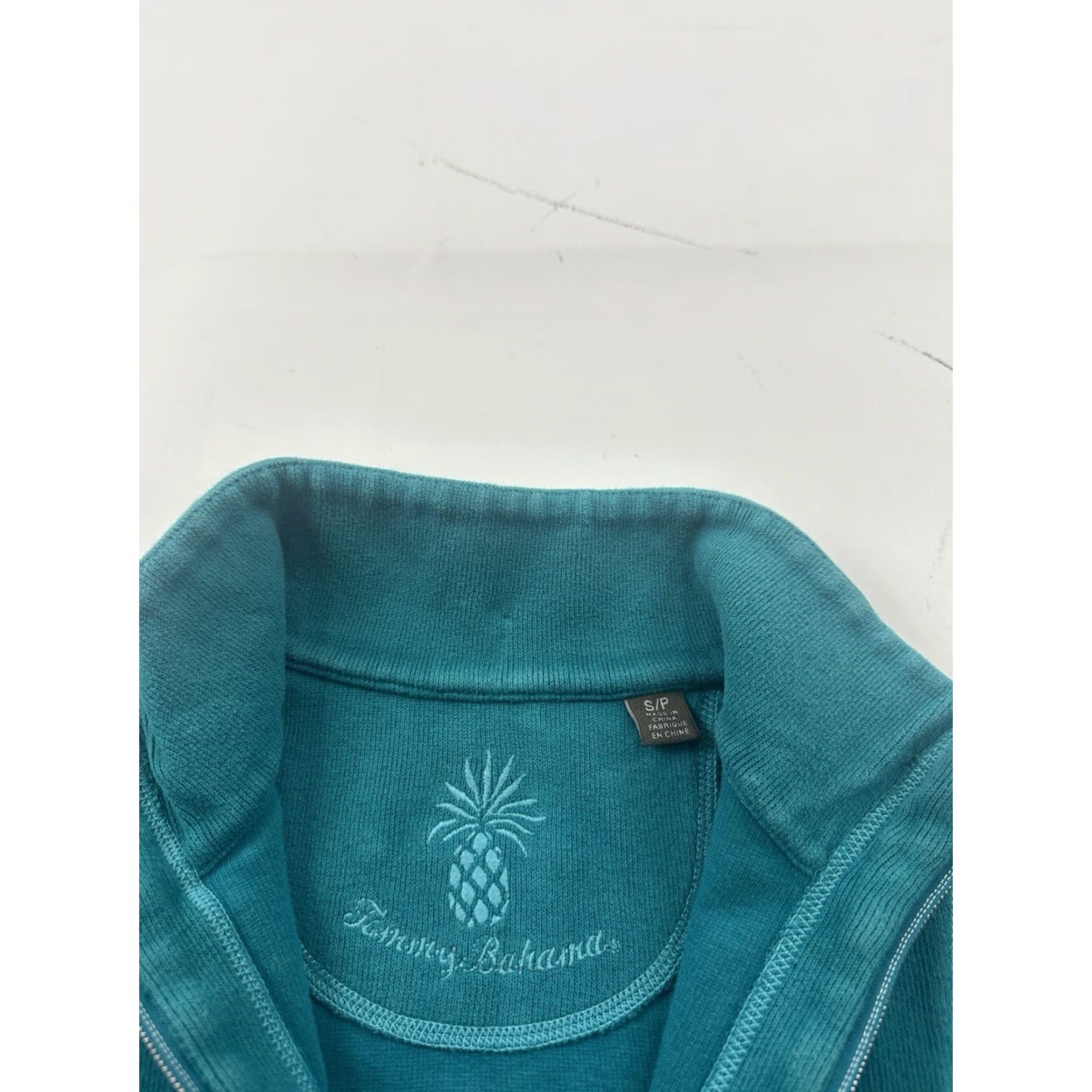 Tommy Bahama Tommy Bahama Sweater Womens S Green 1/4 1/2 Zip Long Sleeve Pullover Ladies Mock Neck Logo Beach Pattern Solid Knit Size S / US 4 / IT 40 - 6 Thumbnail