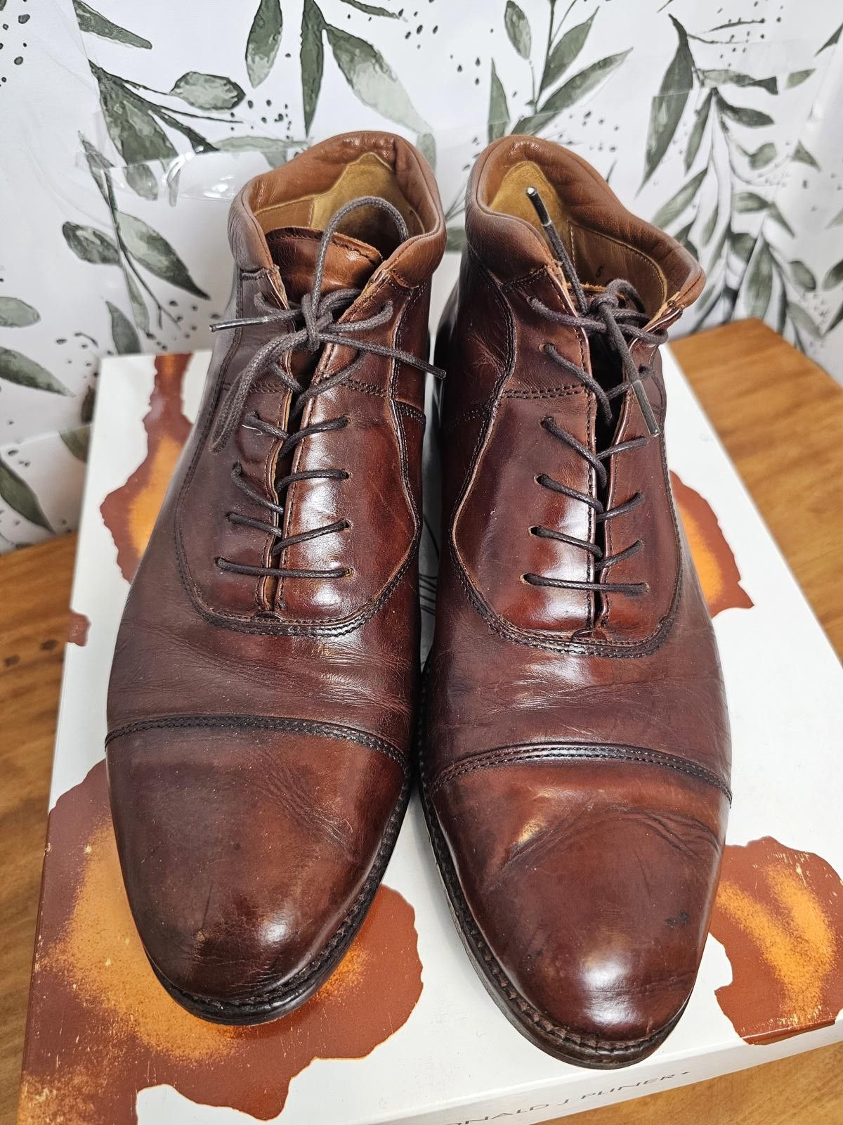 Johnston & Murphy Johnston & Murphy Shoes Brown Mens Size 9.5 Leather Hightops Size US 9.5 / EU 42-43 - 1 Thumbnail